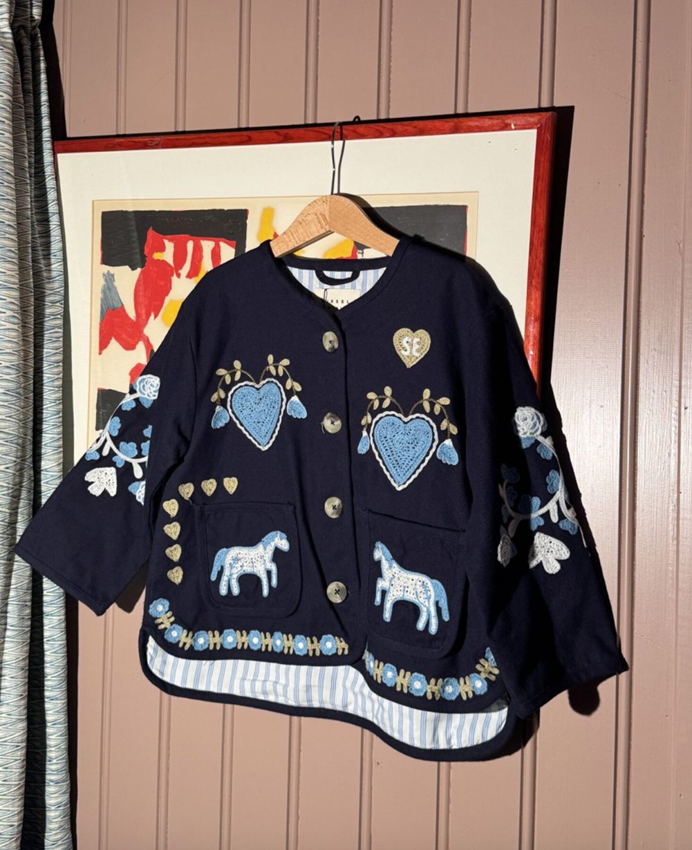 Maggie MINI Jacket - Navy Horses