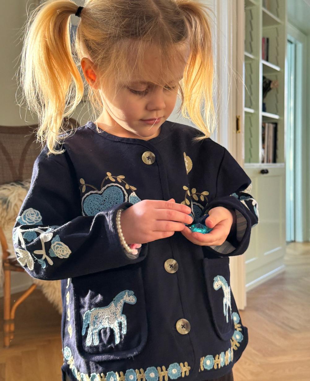 Maggie MINI Jacket - Navy Horses