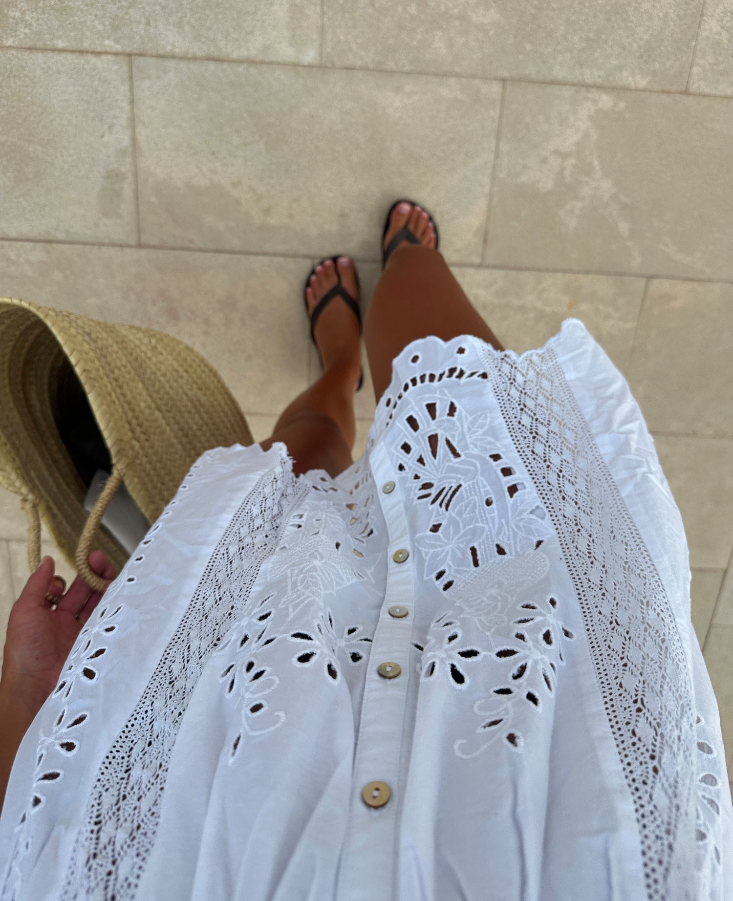 Mila Short Dress - Ecru