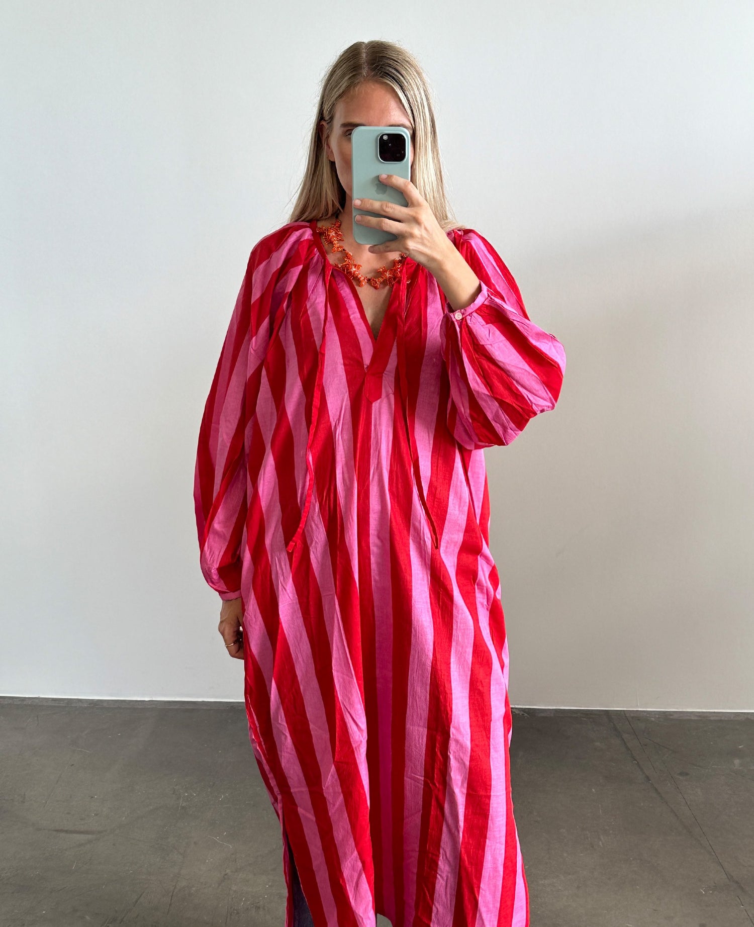 Nelle Dress - Red & Pink Stripe