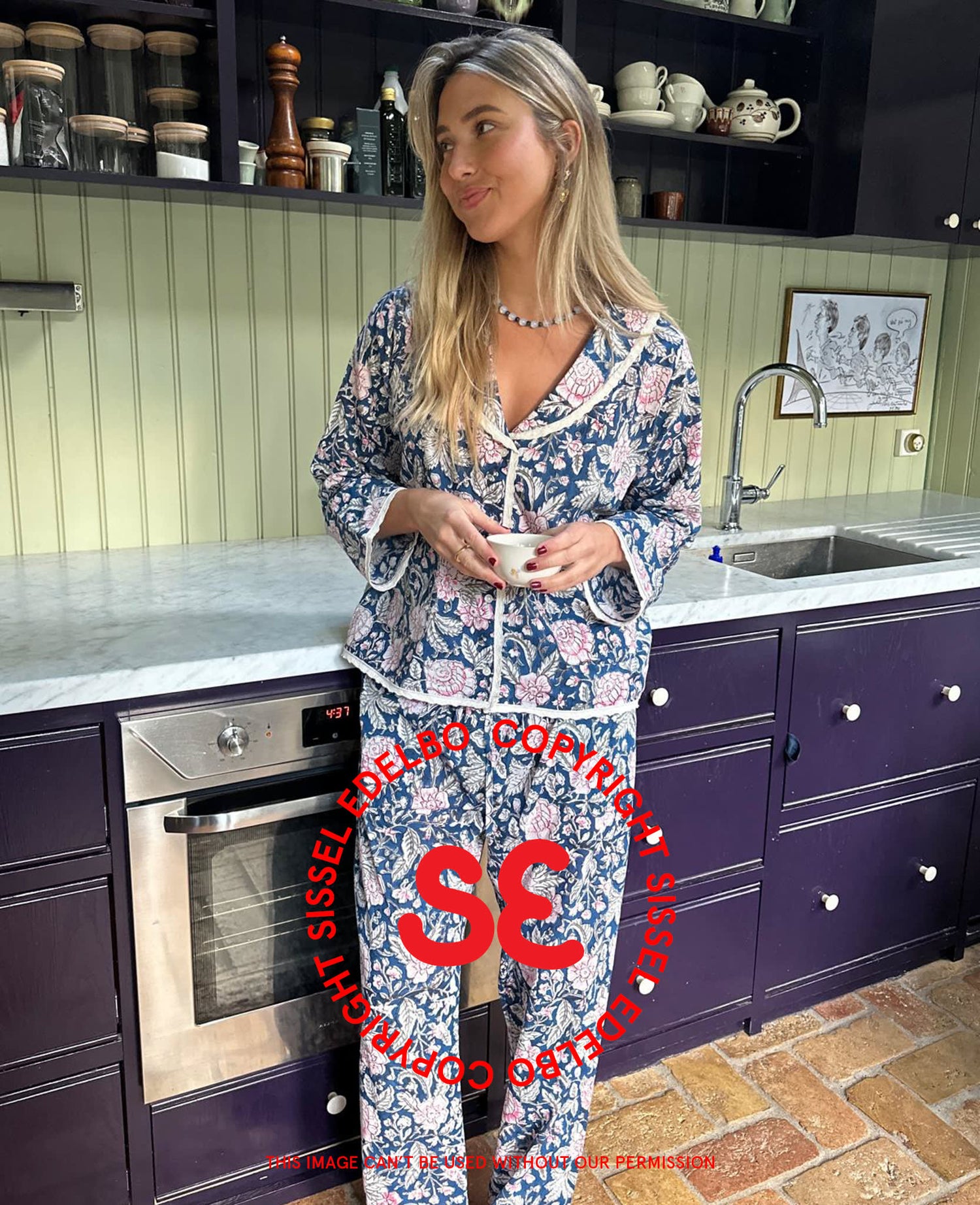 Neva Pyjamas Set - Blue Blossom