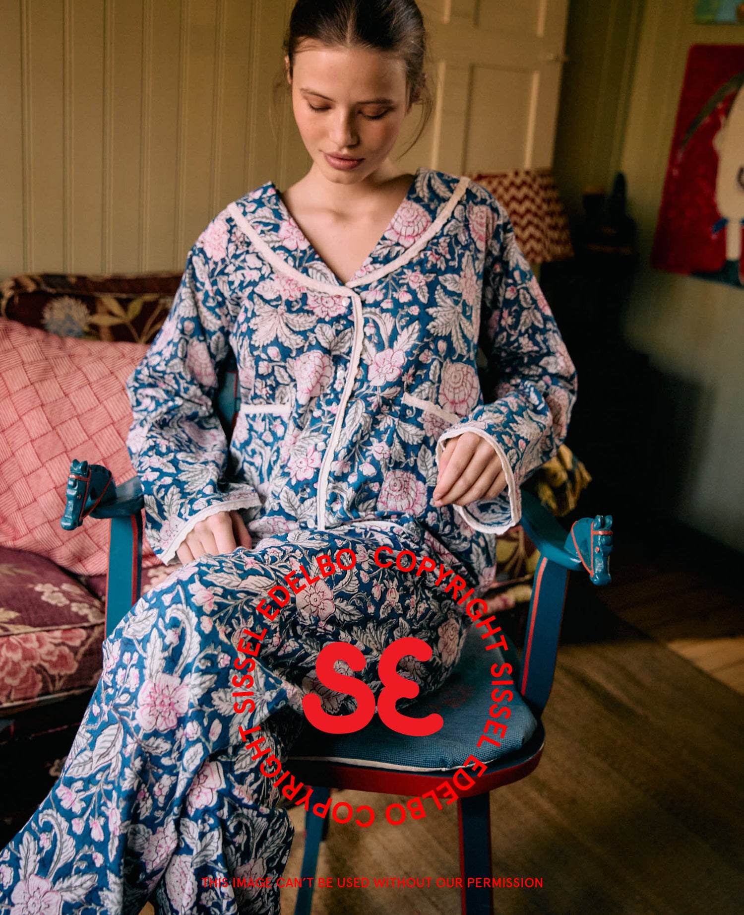 Neva Pyjamas Set - Blue Blossom