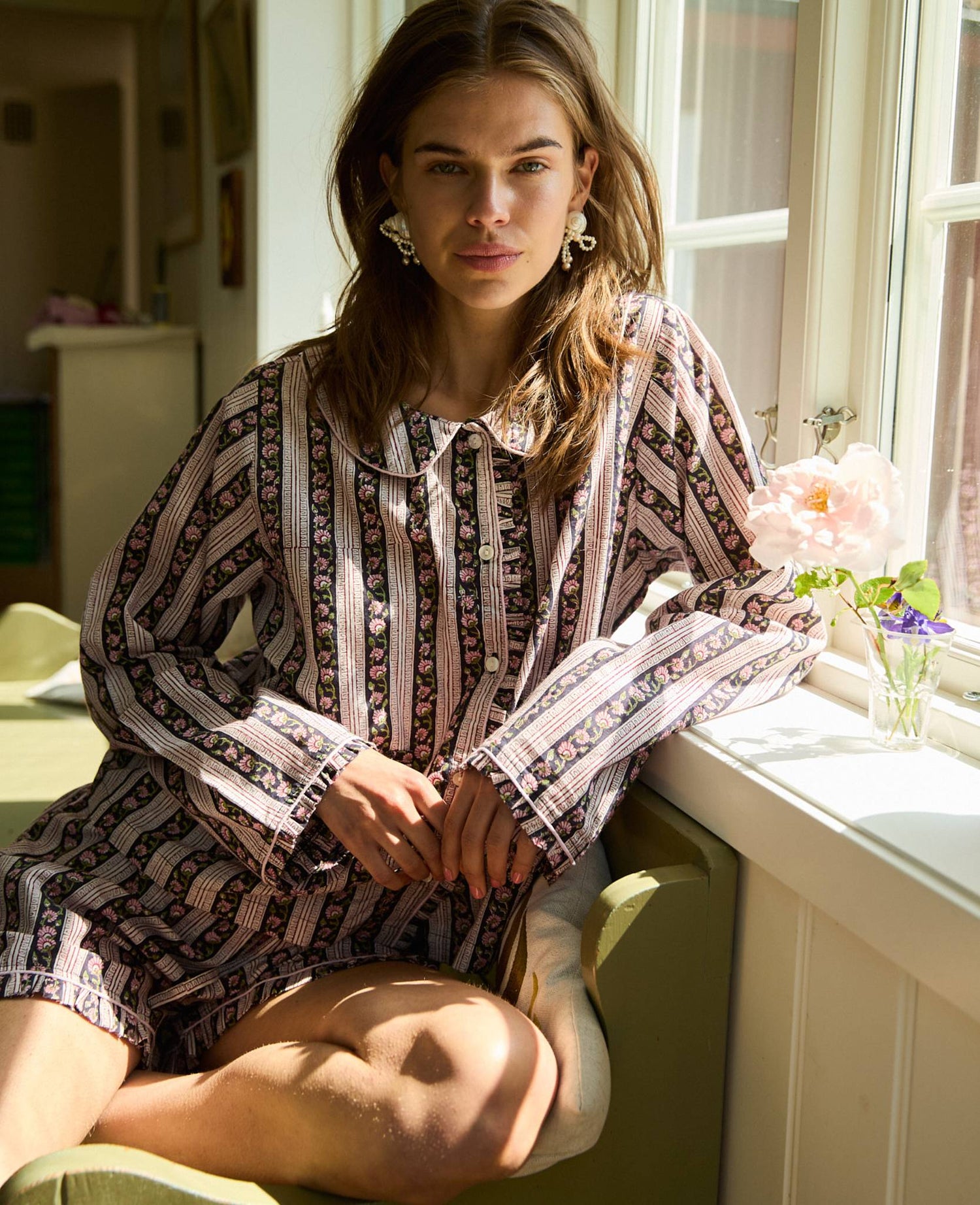 Nuvena Pyjamas Set - Black Stripes