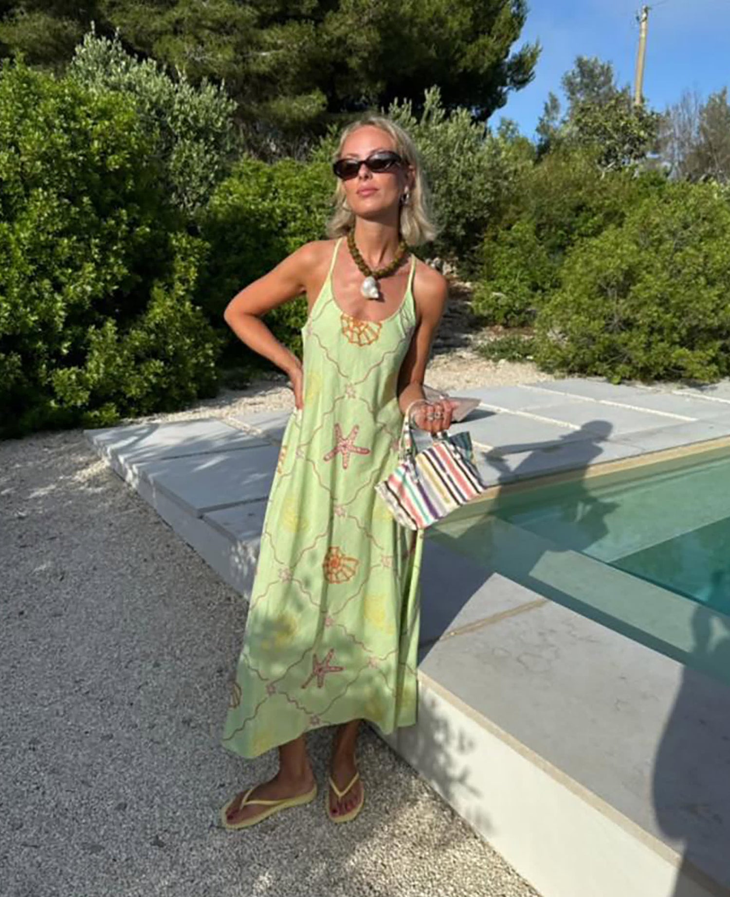 Ocean Strap Dress - Pastel Green