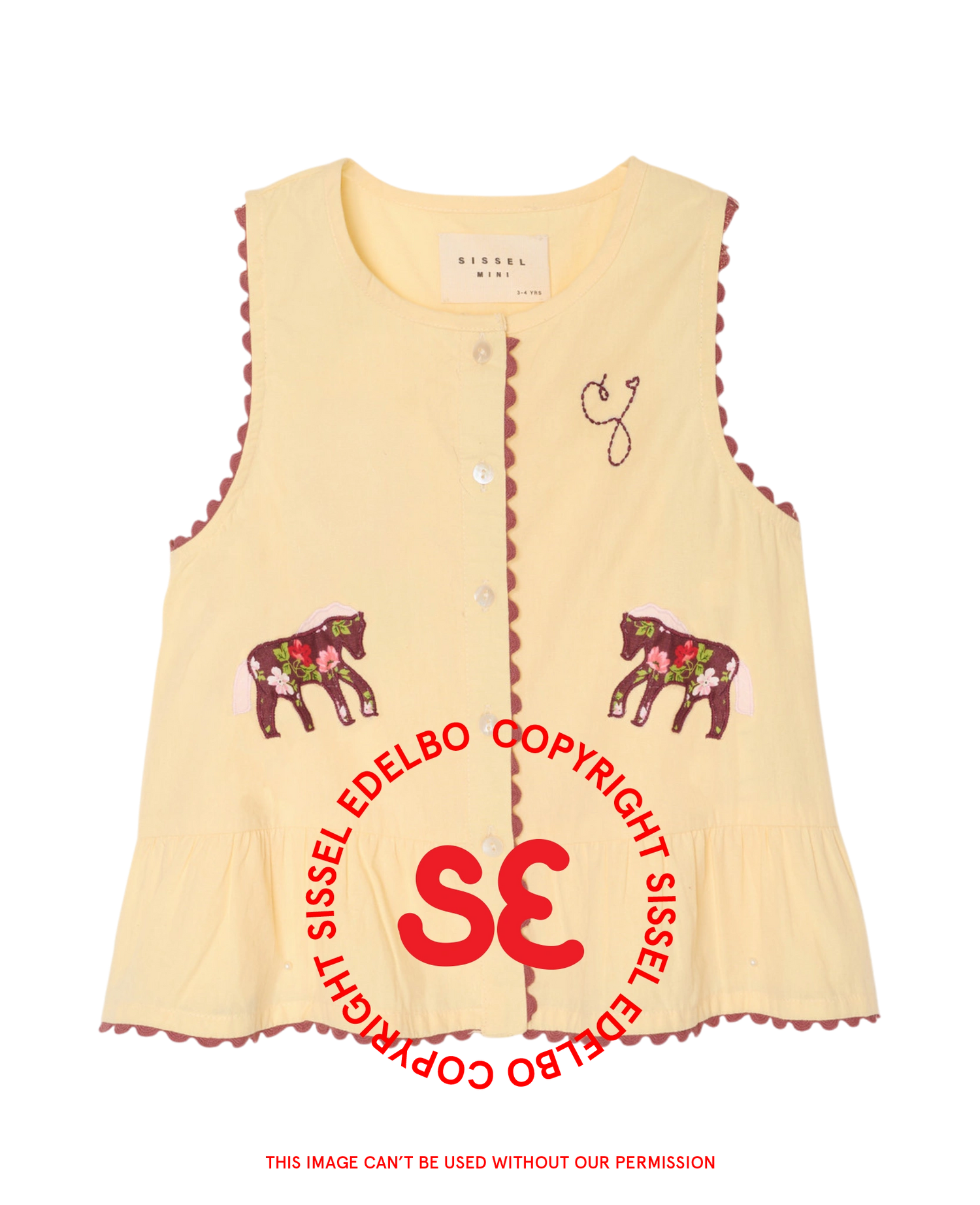 Peony MINI Top - Yellow Applique