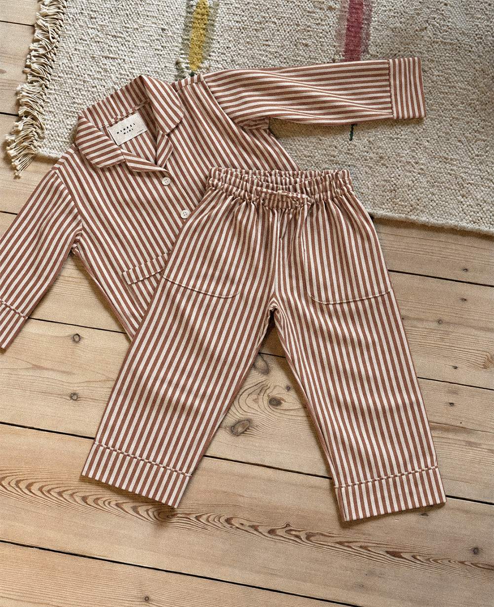 Nuit MINI Pyjamas Set - Brown Stripes