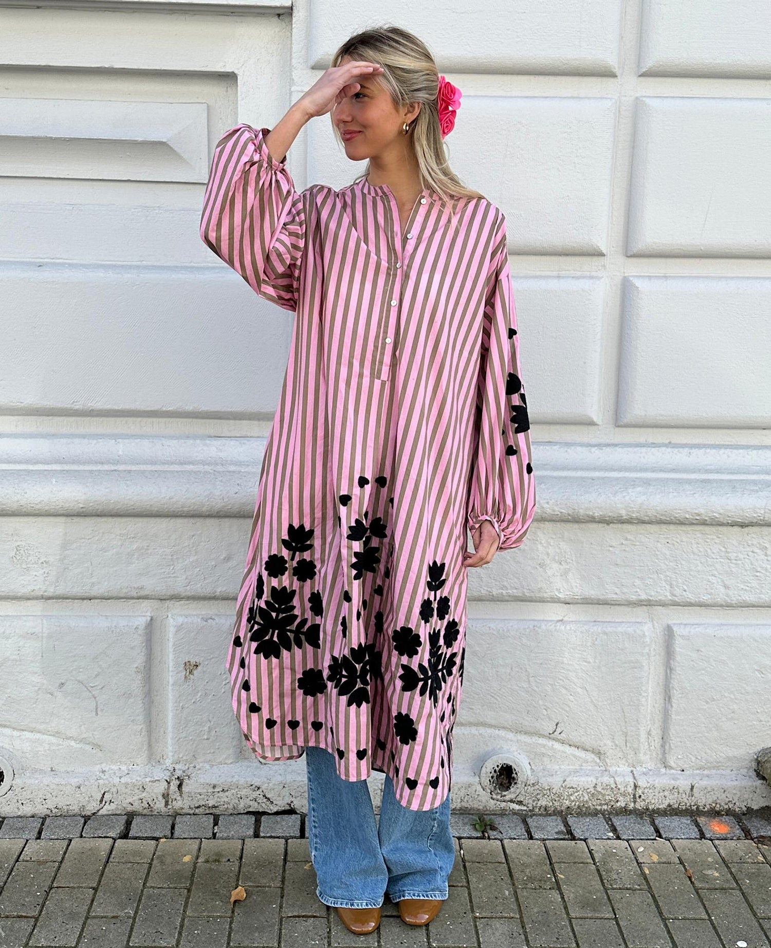Rikke Dress - Pink Stripes