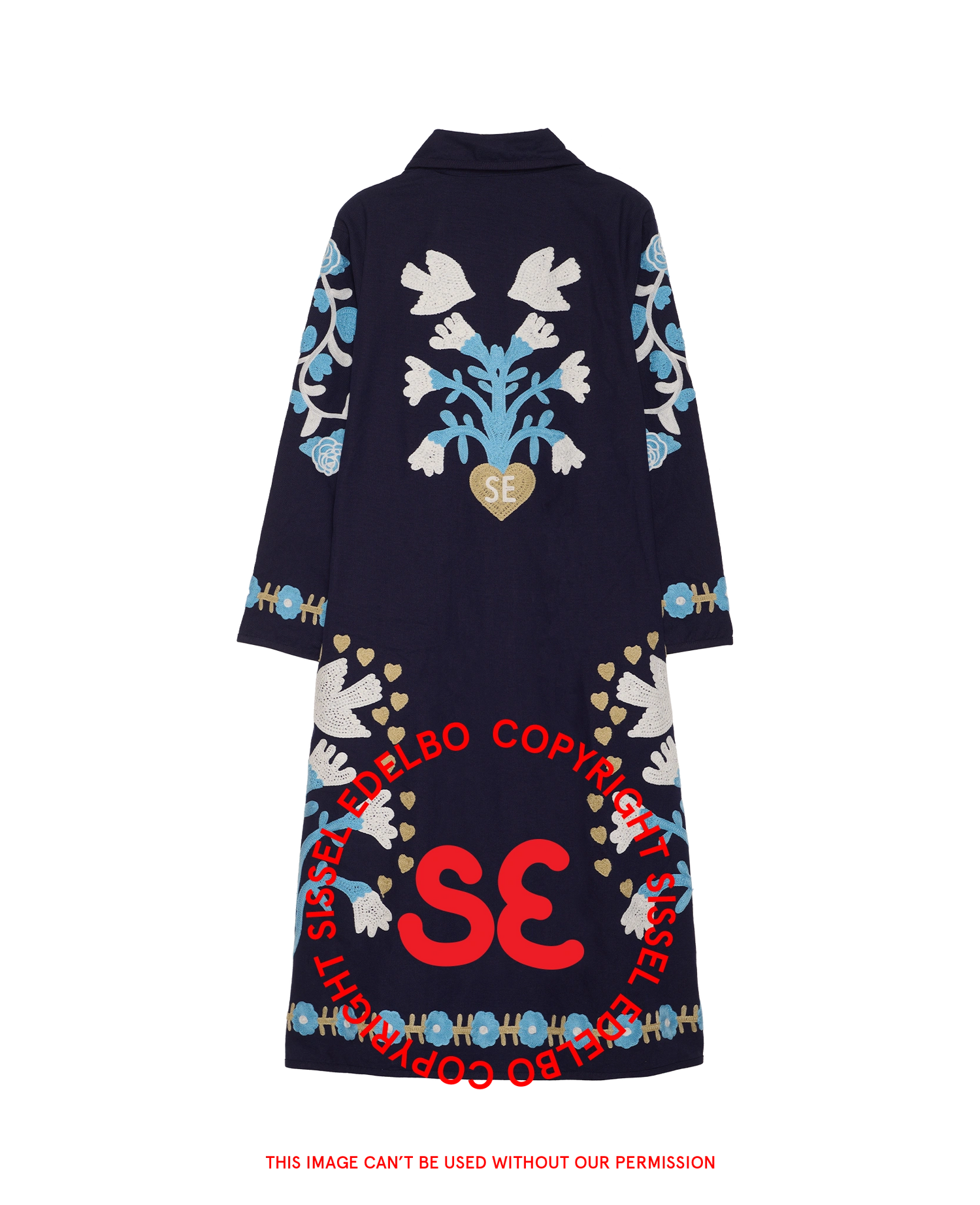 Rose Coat - Navy Horses