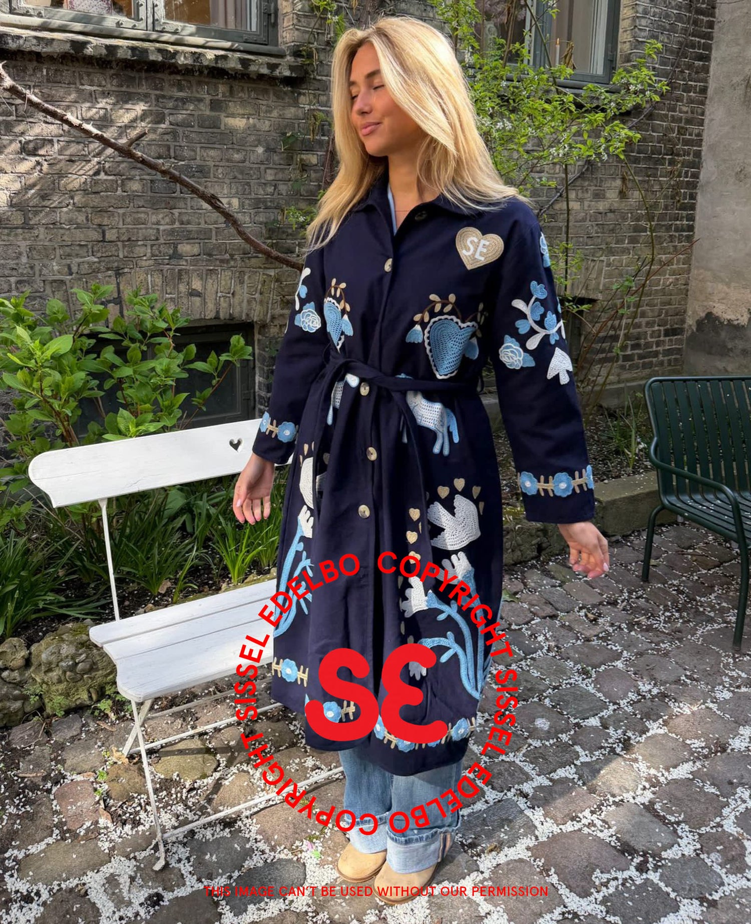 Rose Coat - Navy Horses