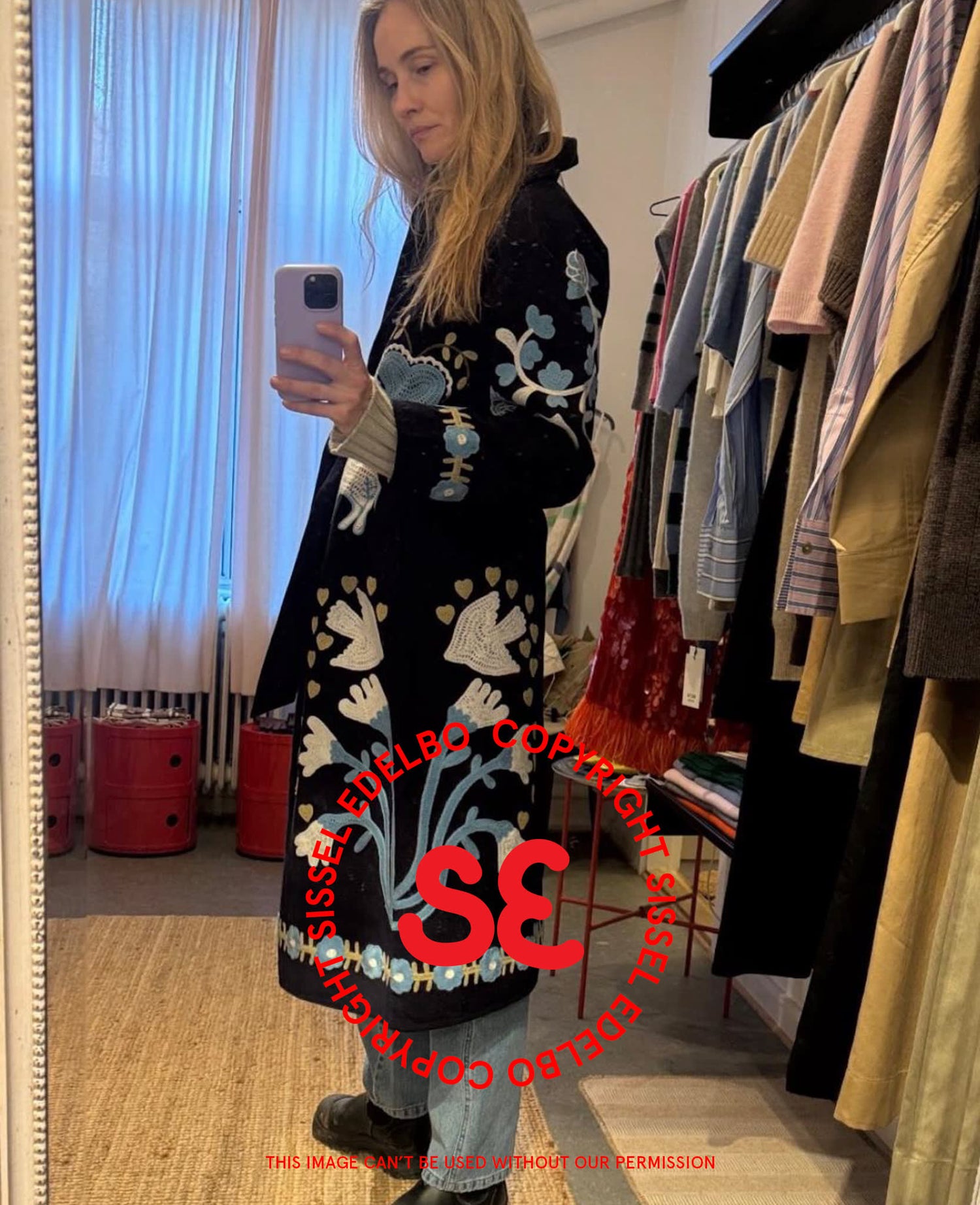 Rose Coat - Navy Horses