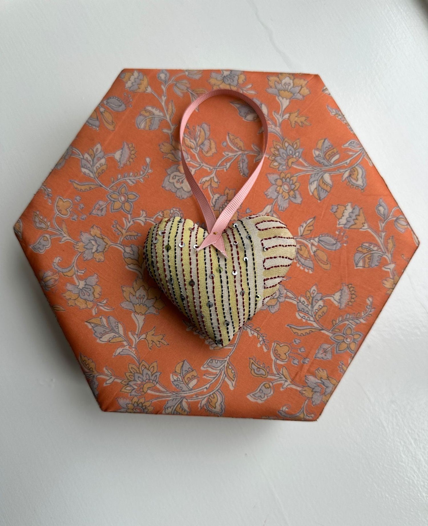 Megan Heart SILK Ornament - Coconut