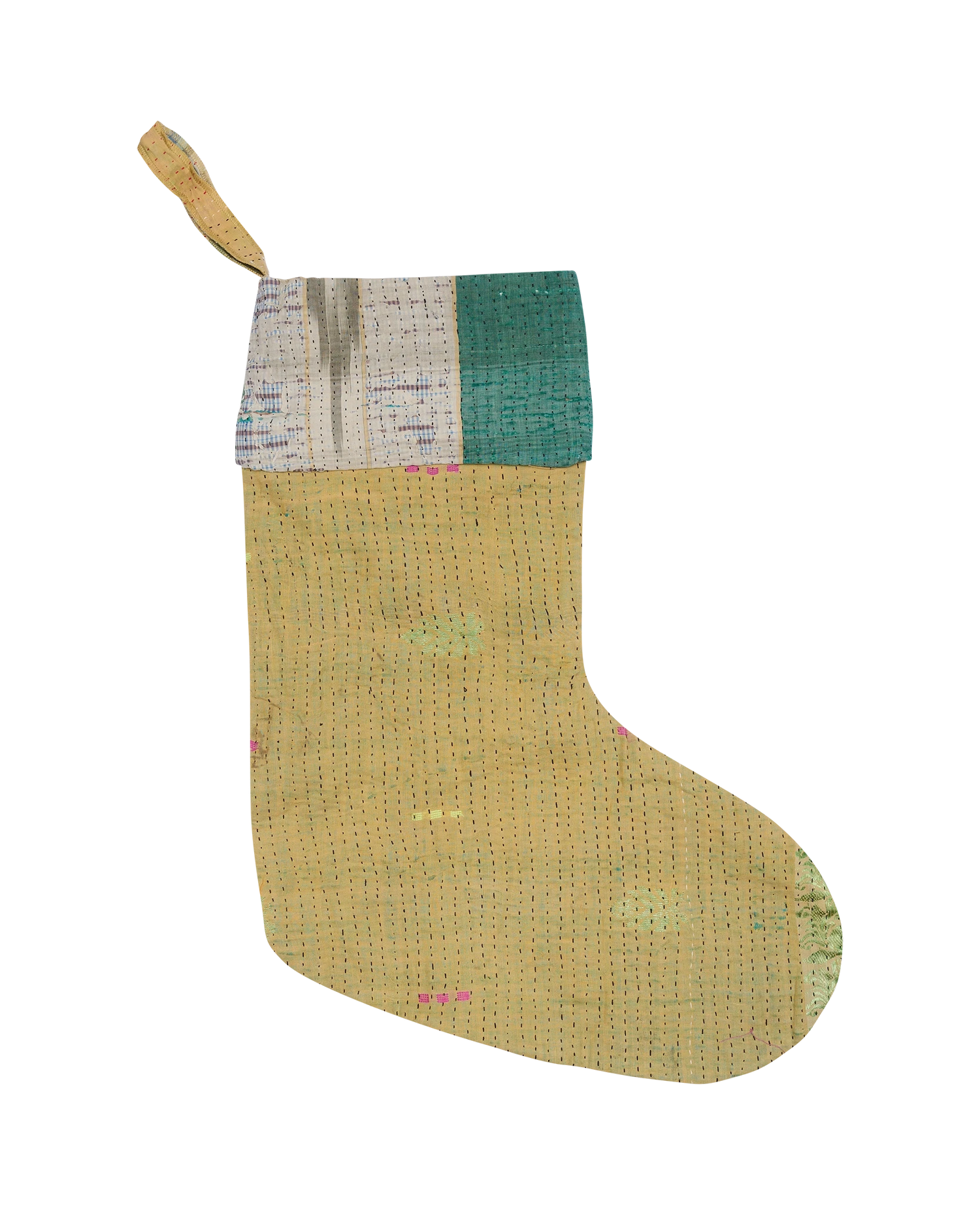 Christmas Kantha Stocking - No. 145