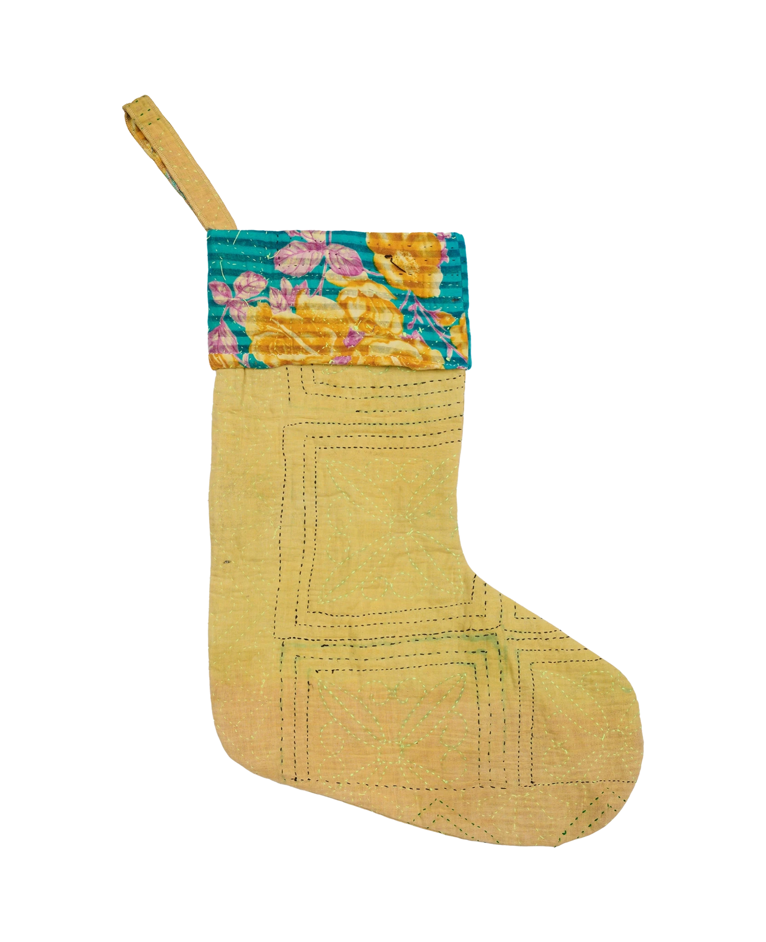 Christmas Kantha Stocking - No. 151