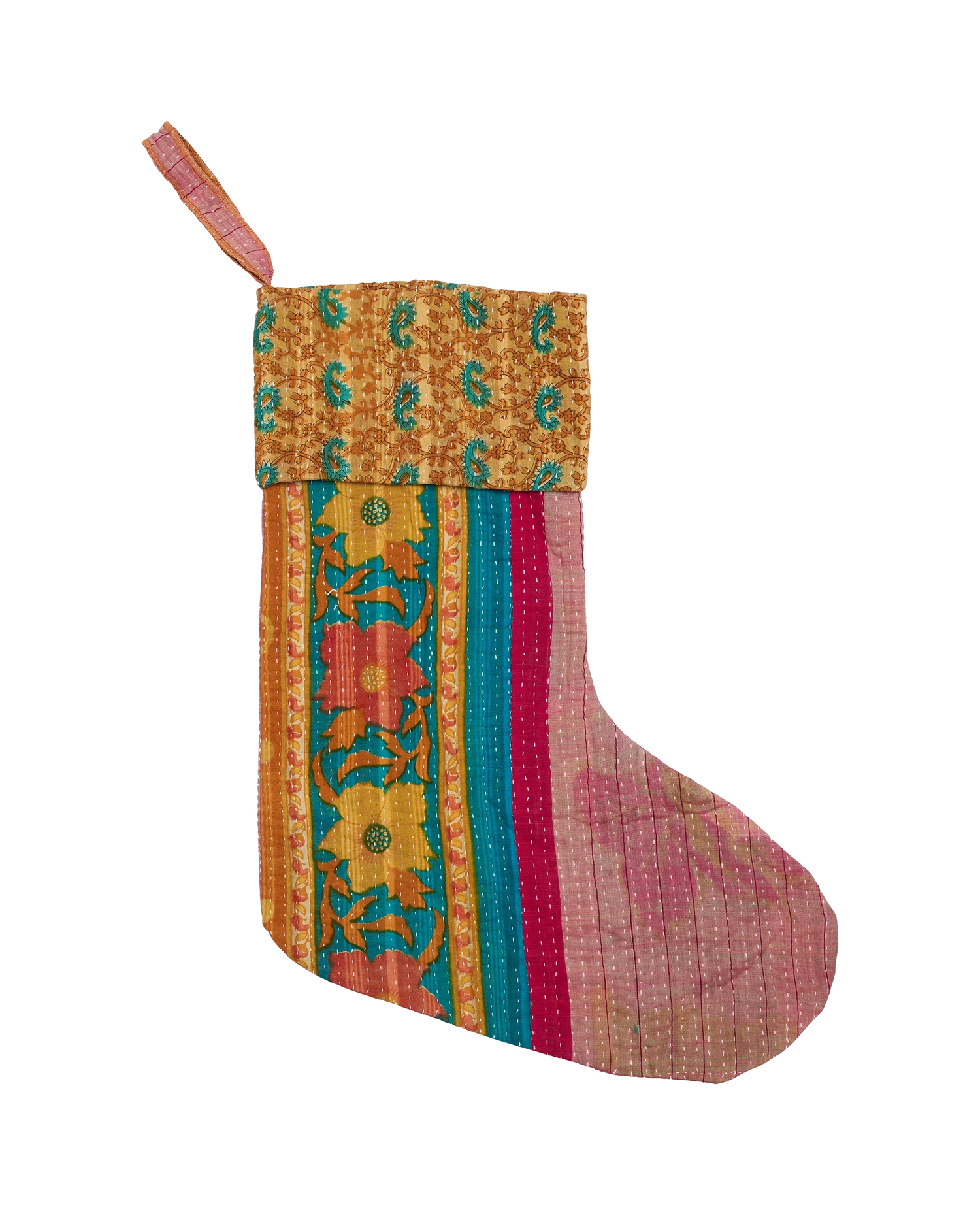 Christmas Kantha Stocking - No. 167