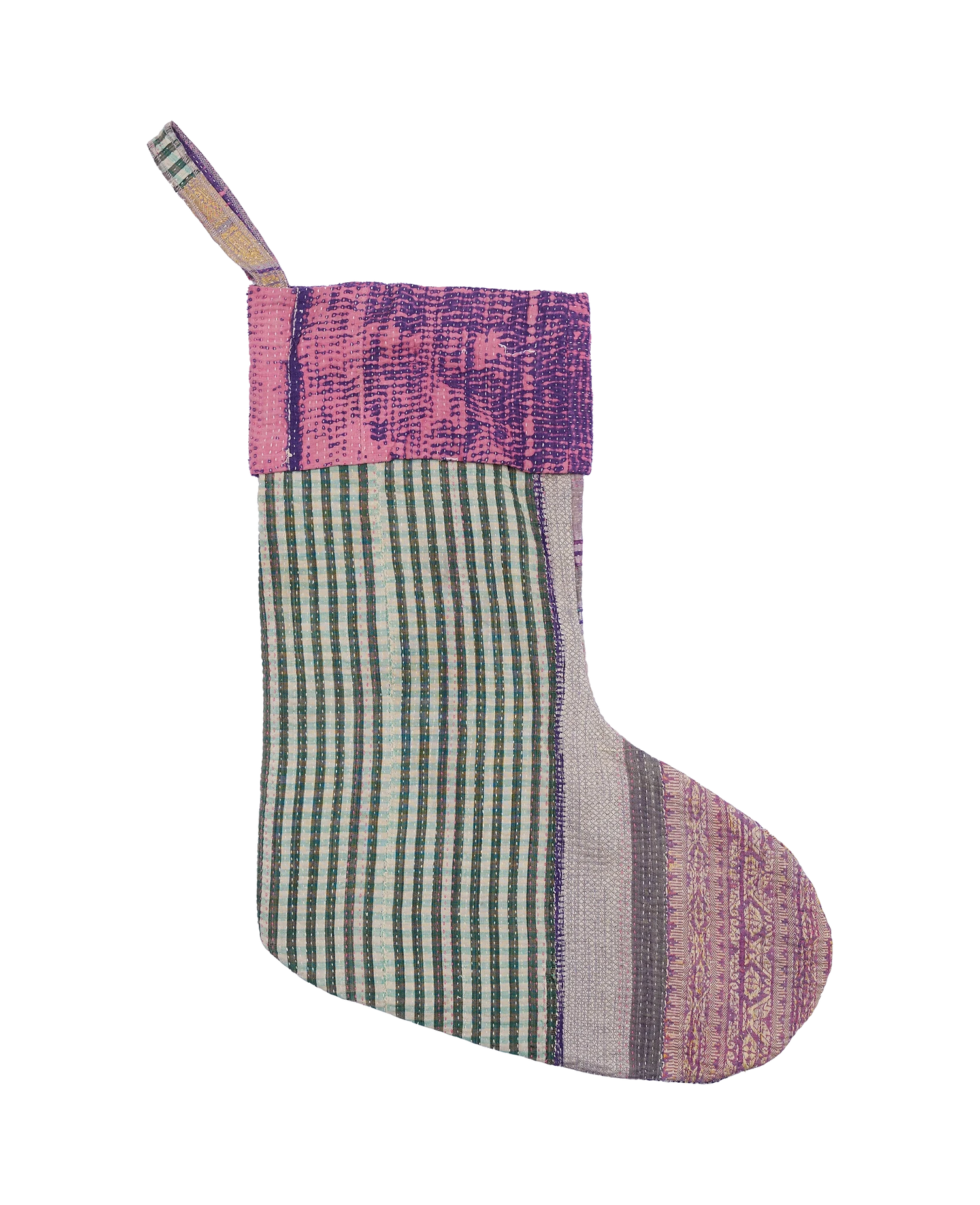 Christmas Kantha Stocking - No. 172