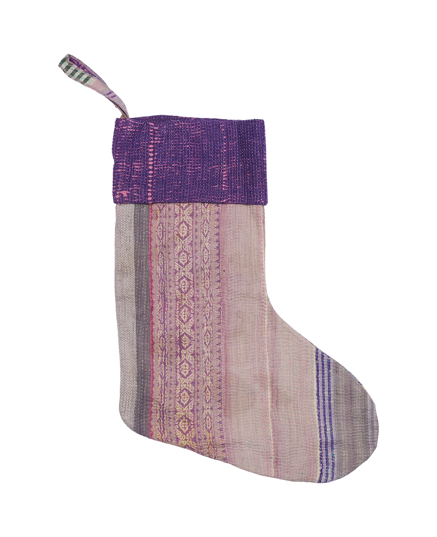 Christmas Kantha Stocking - No. 175