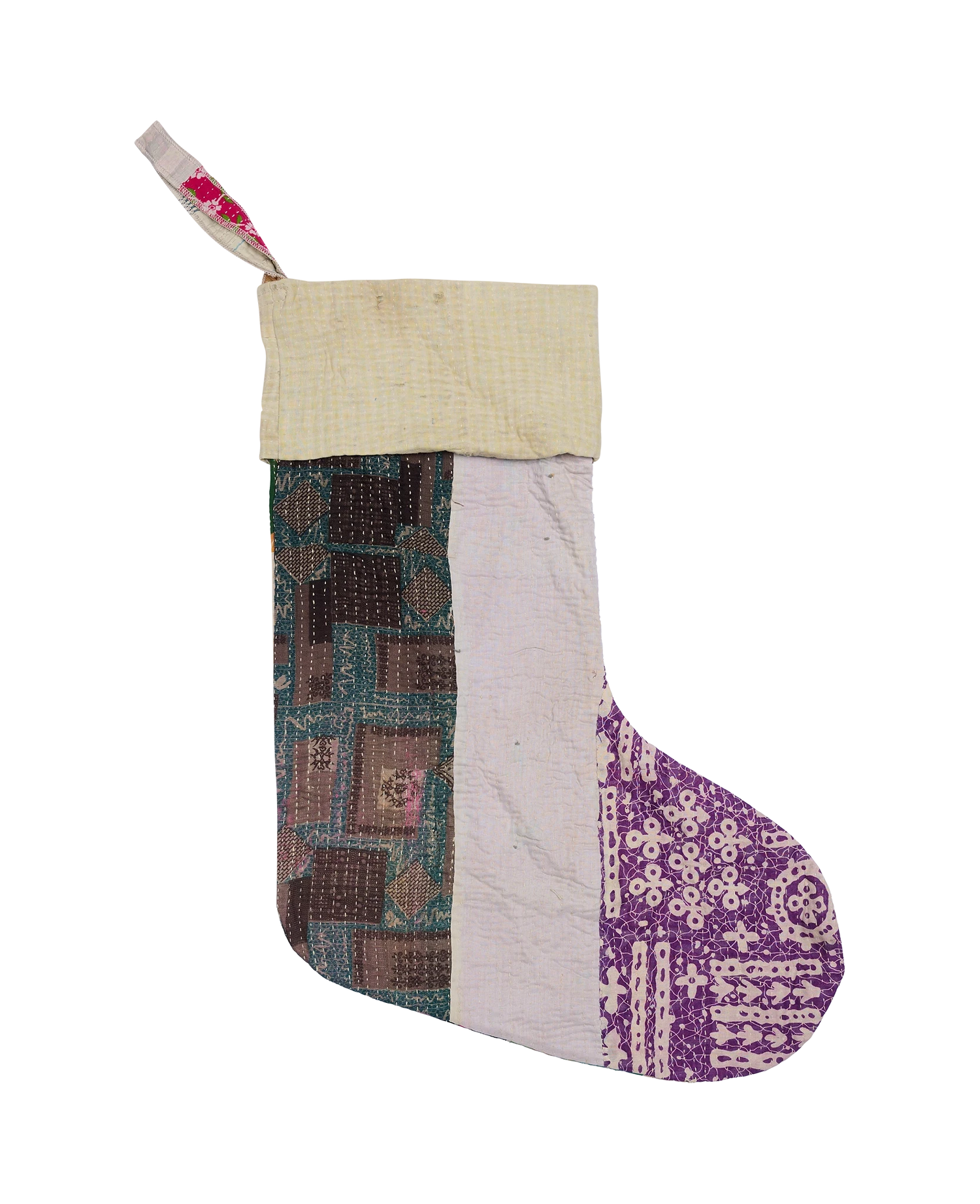 Christmas Kantha Stocking - No. 182