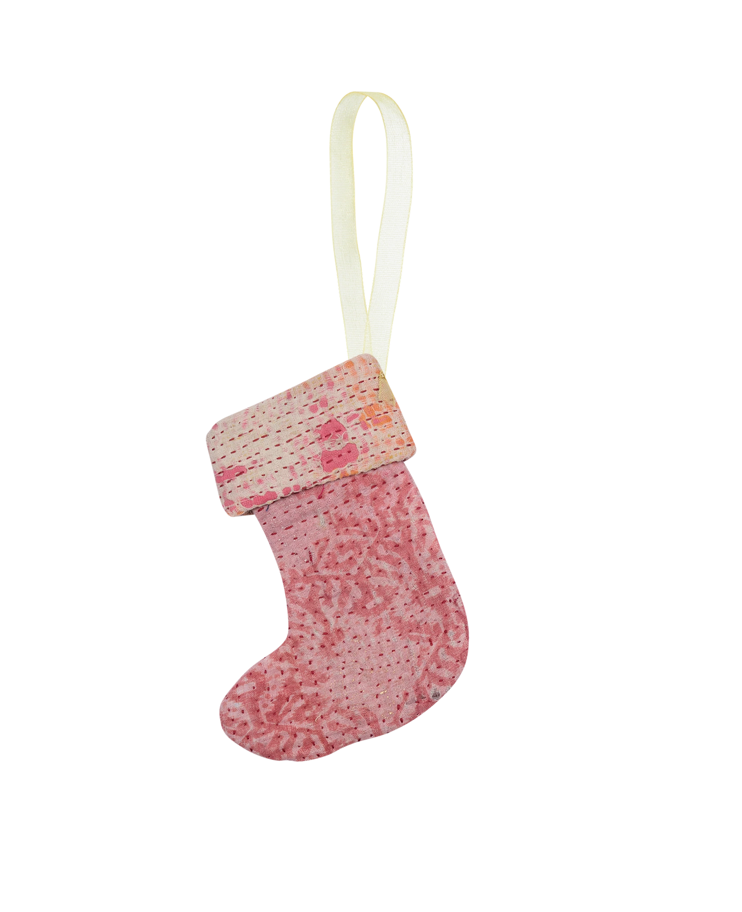 Christmas Kantha Sock Ornament - Otis Noel