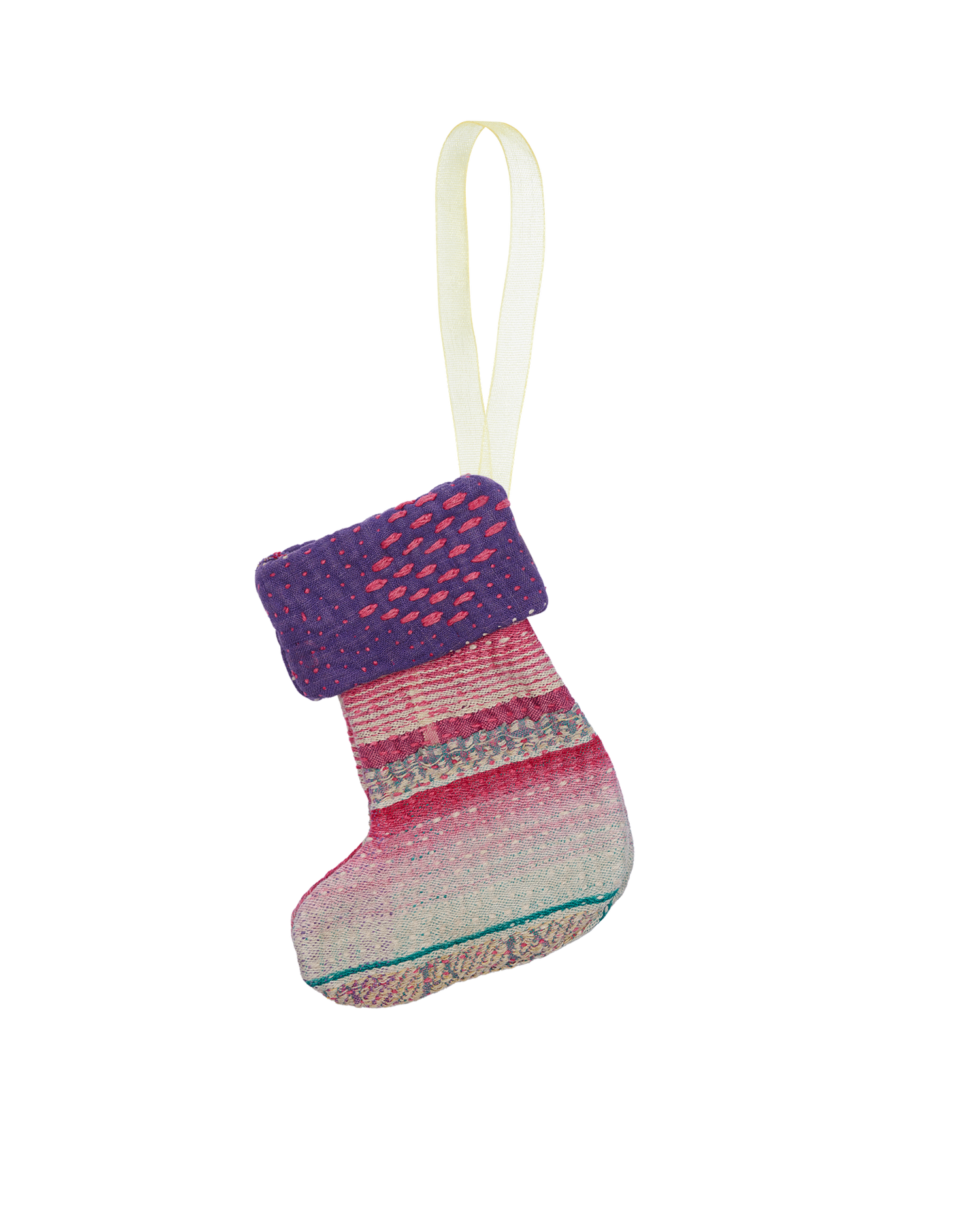 Christmas Kantha Sock Ornament - North Light