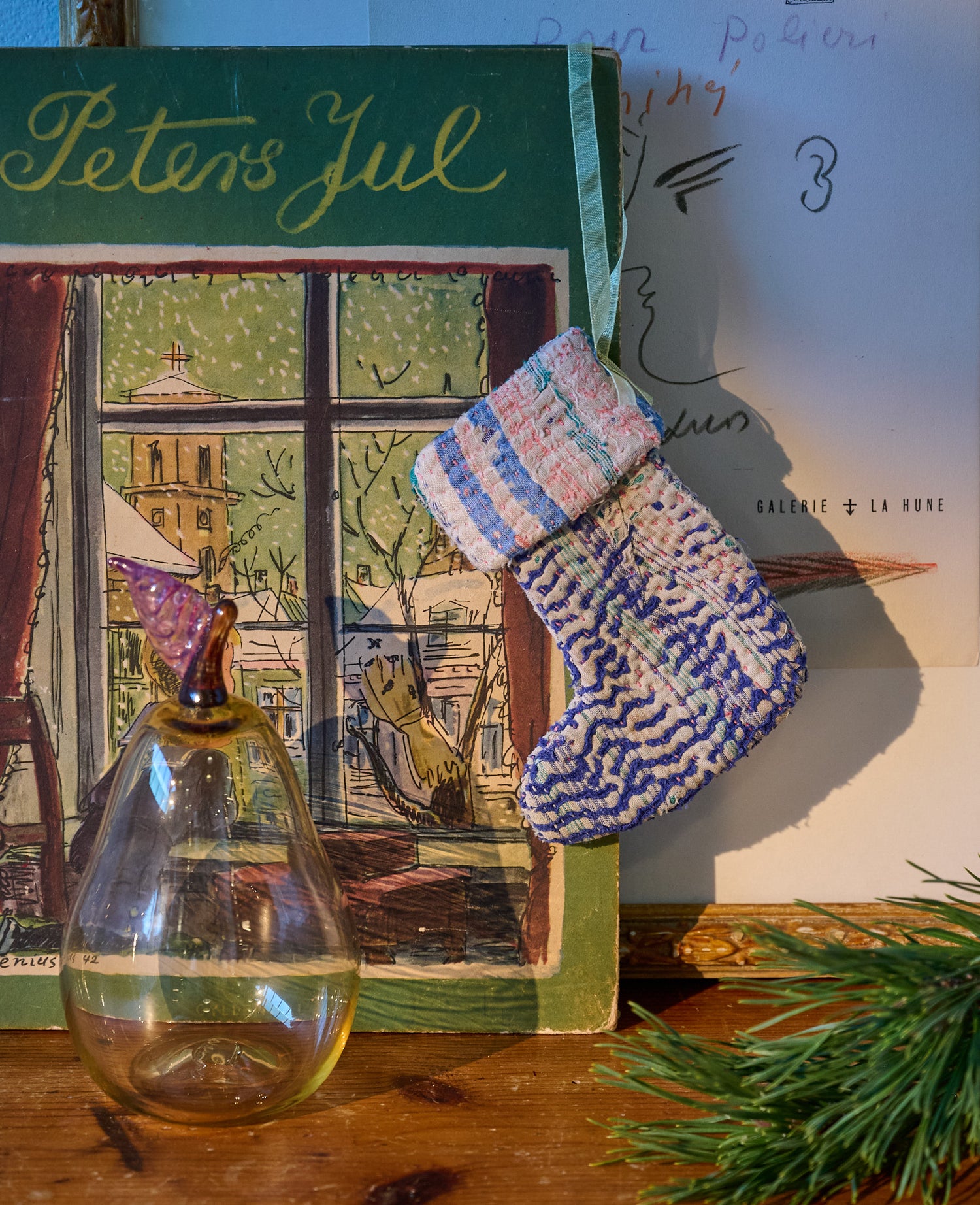 Christmas Kantha Sock Ornament - By The Sea