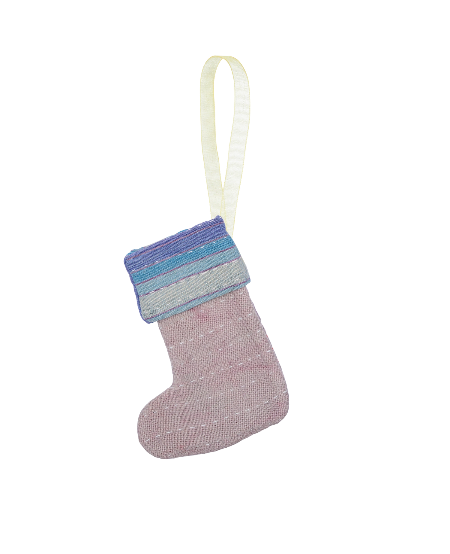 Christmas Kantha Sock Ornament - Nooroo Purple