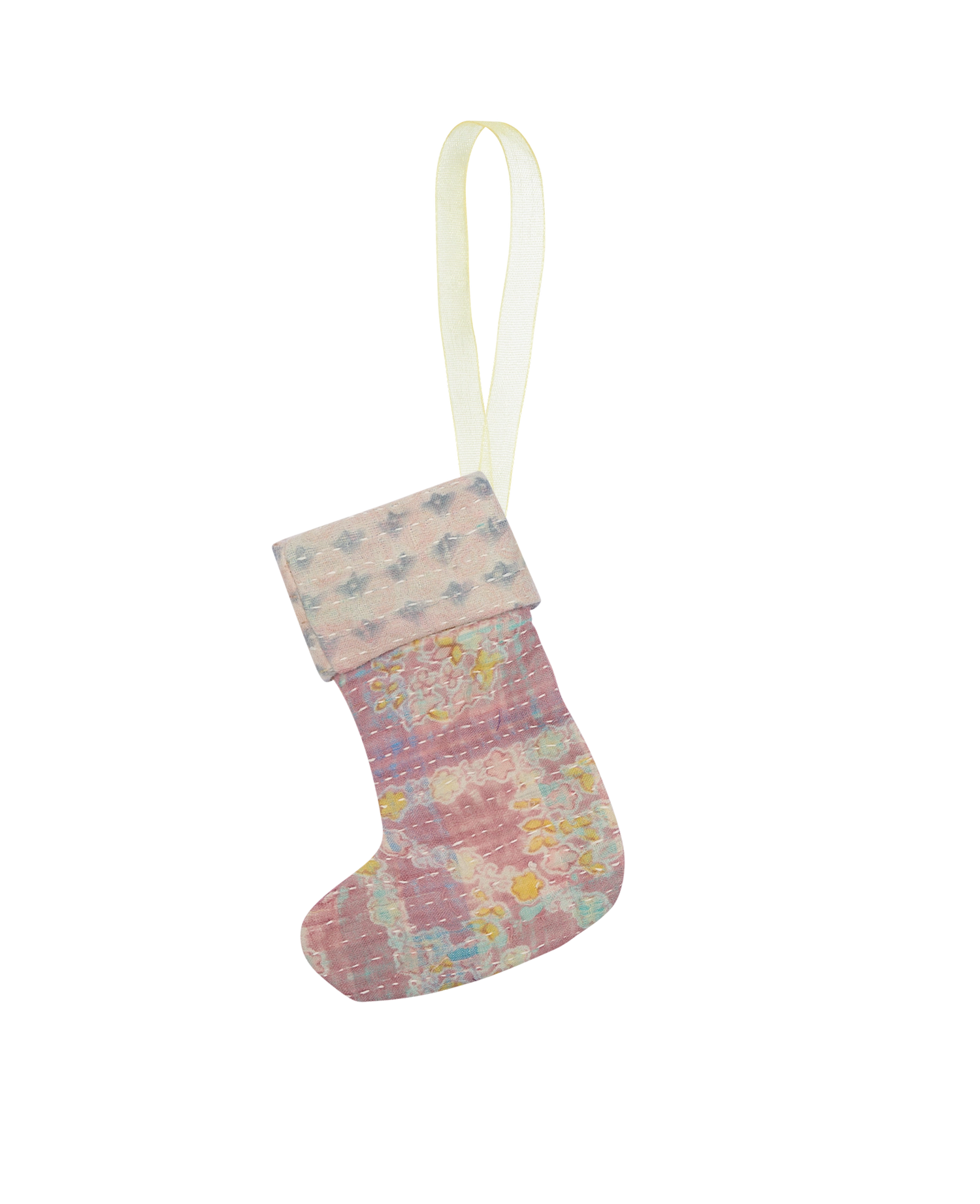 Christmas Kantha Sock Ornament - Kwamis