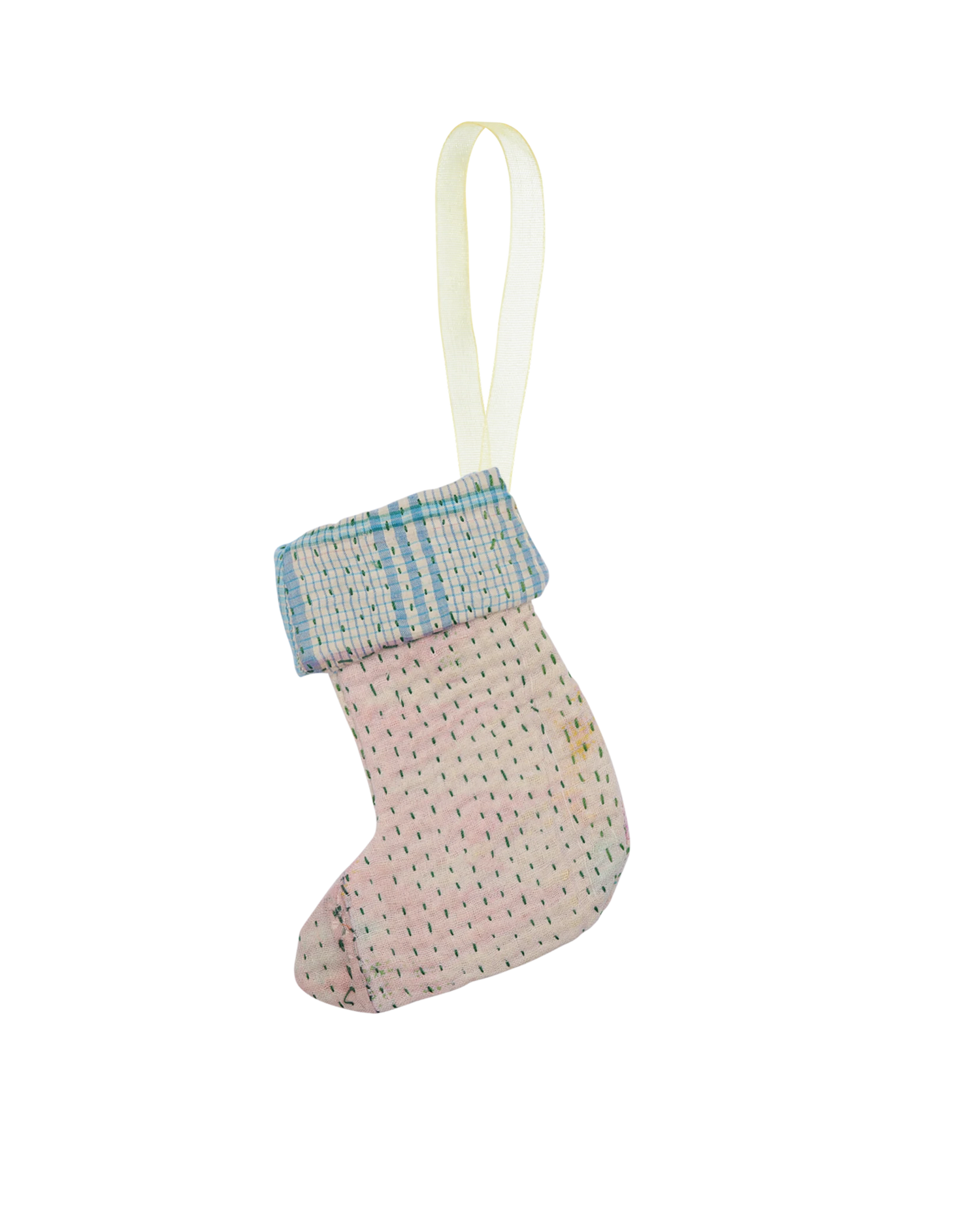 Christmas Kantha Sock Ornament - Ziggy Cuteness