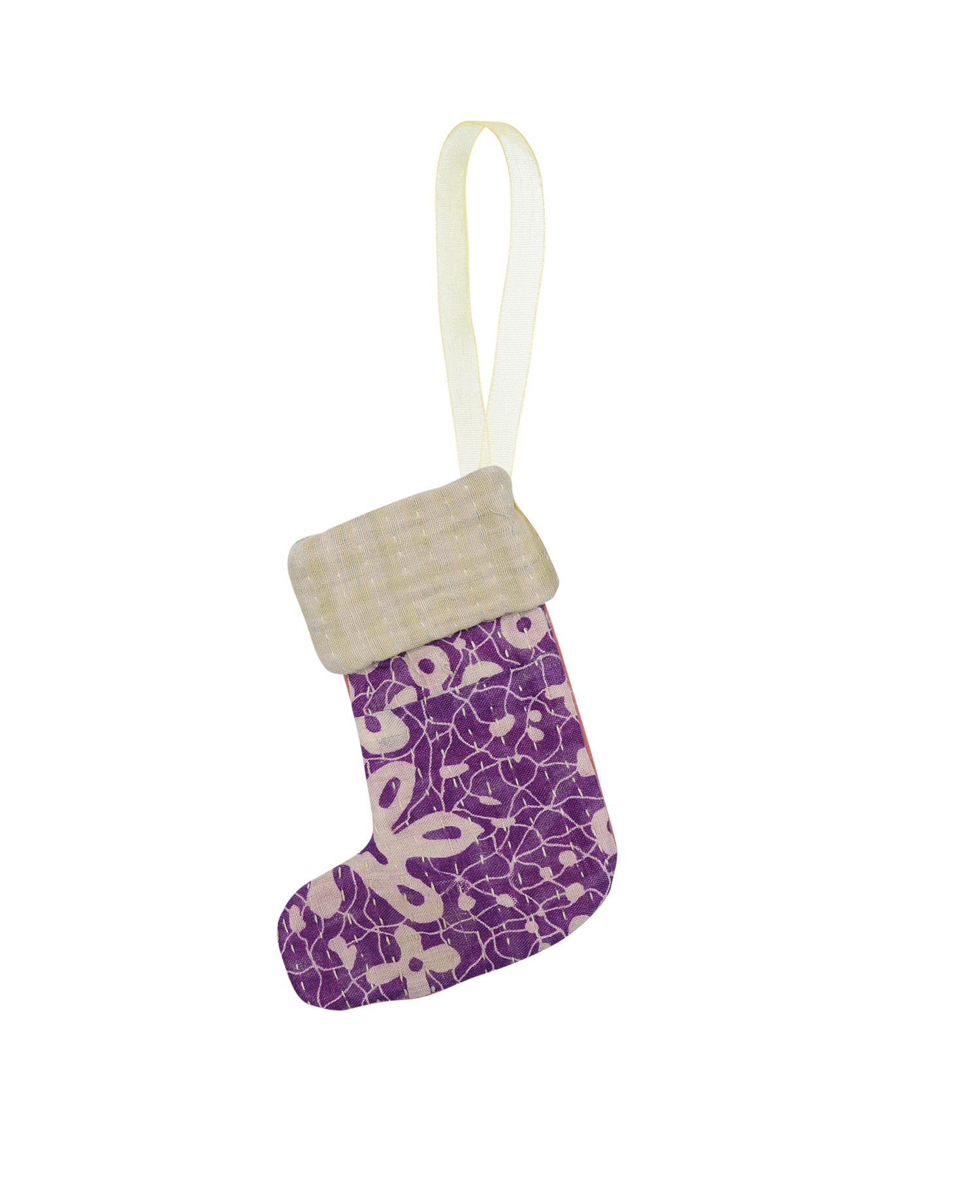 Christmas Kantha Sock Ornament - Disco Machine