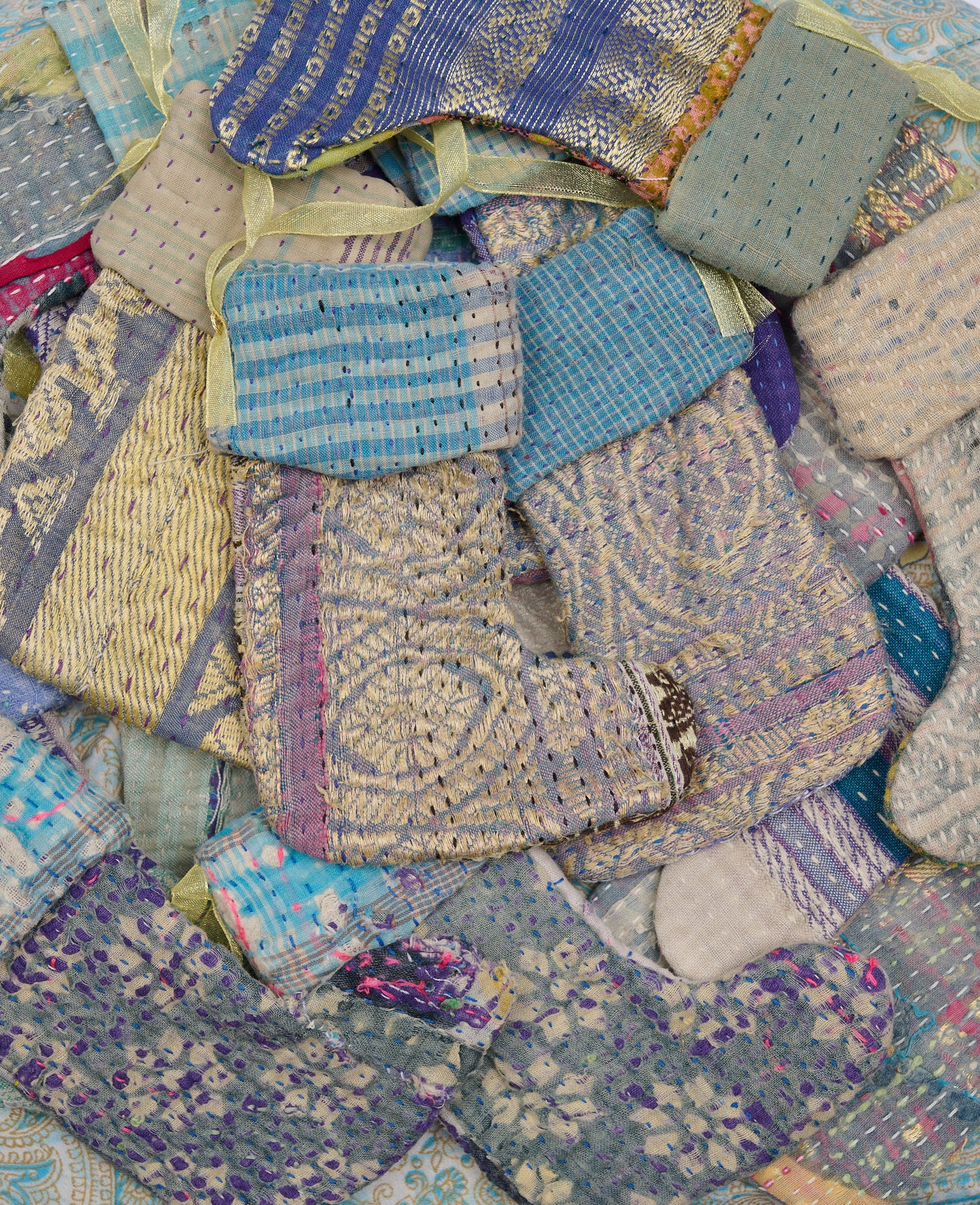 Christmas Kantha Sock Ornament - Lavender Mix