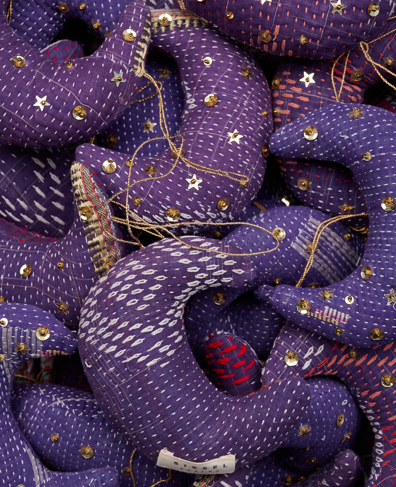 Moon Kantha Ornament - Lilac Swab