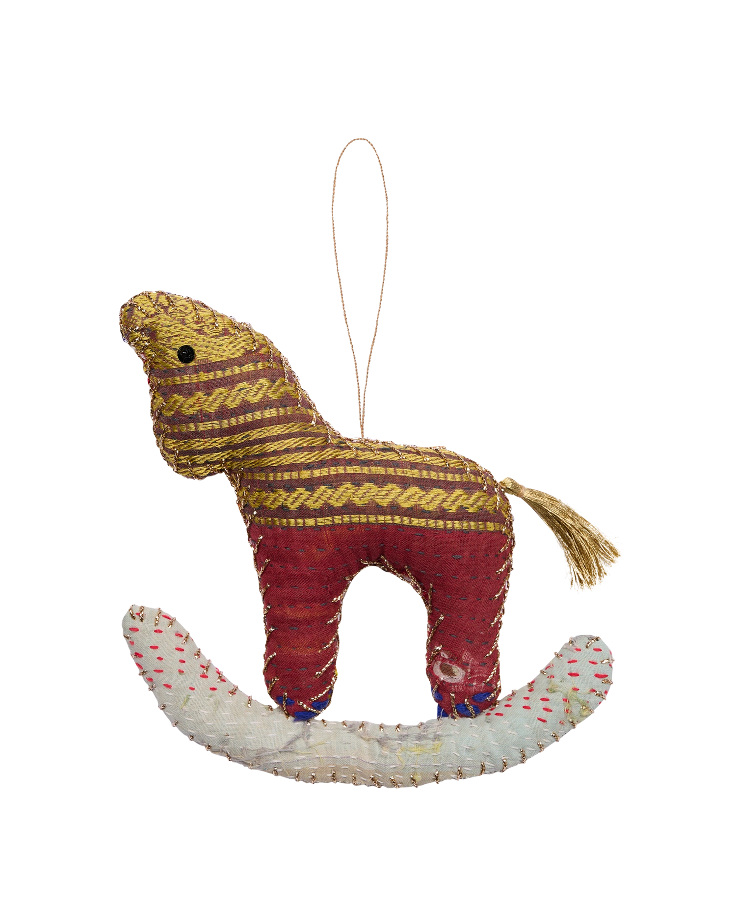 Rocking Horse Ornament - Espresso Gold