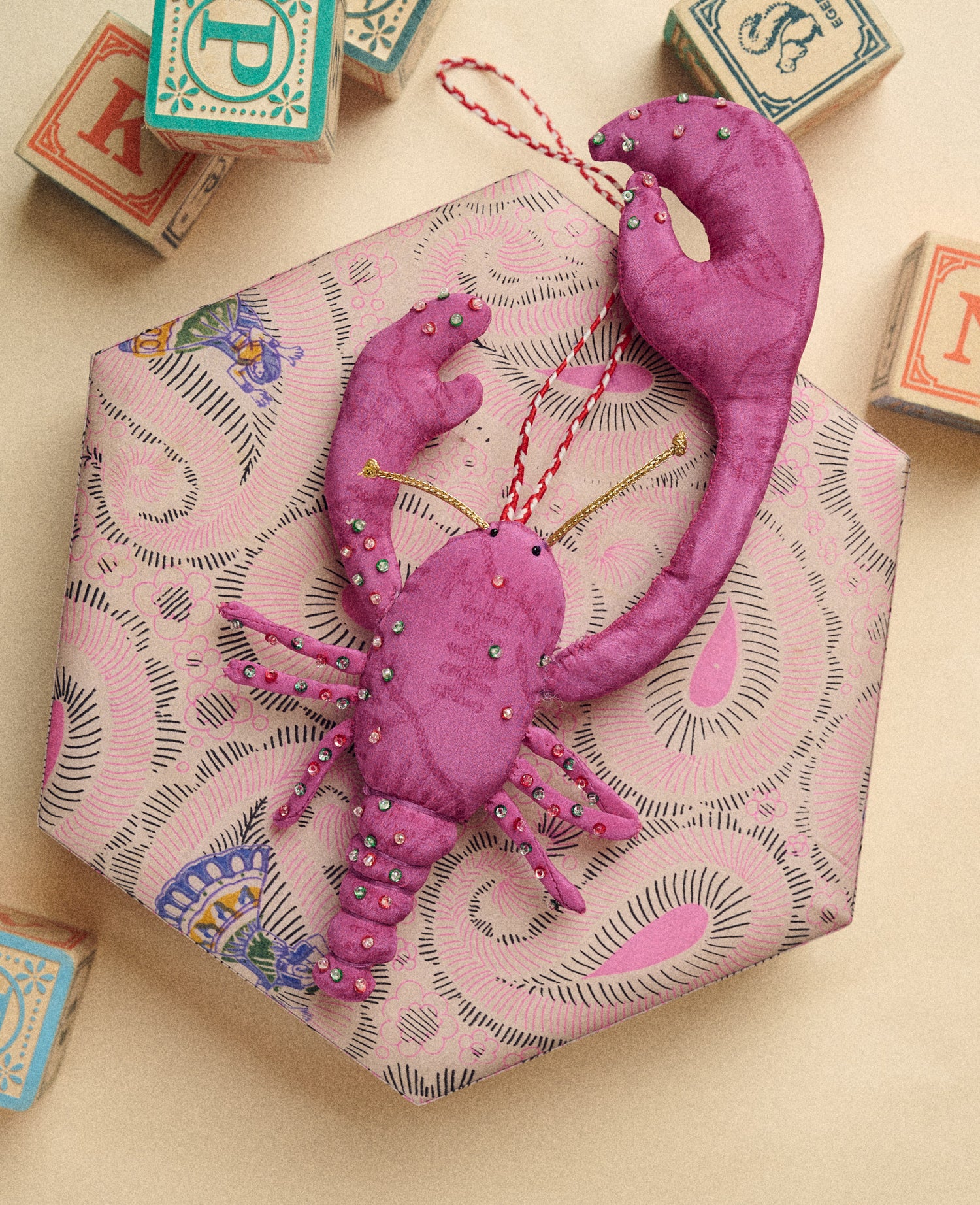 Lobster SILK Ornament - Sailor