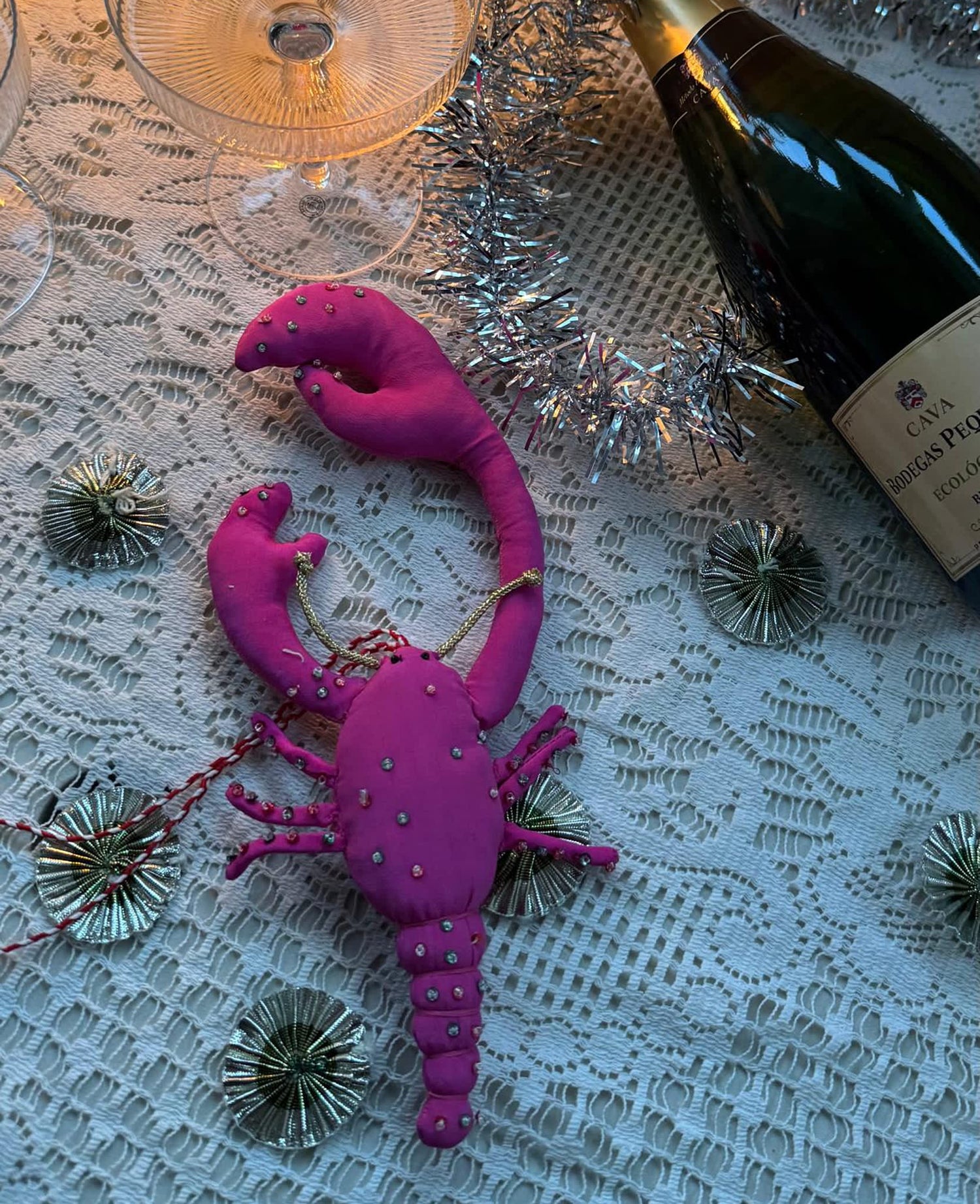 Lobster SILK Ornament - No. 12