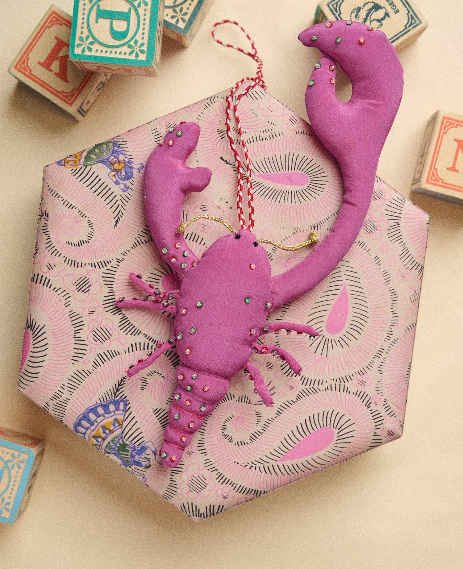 Lobster SILK Ornament - Splash