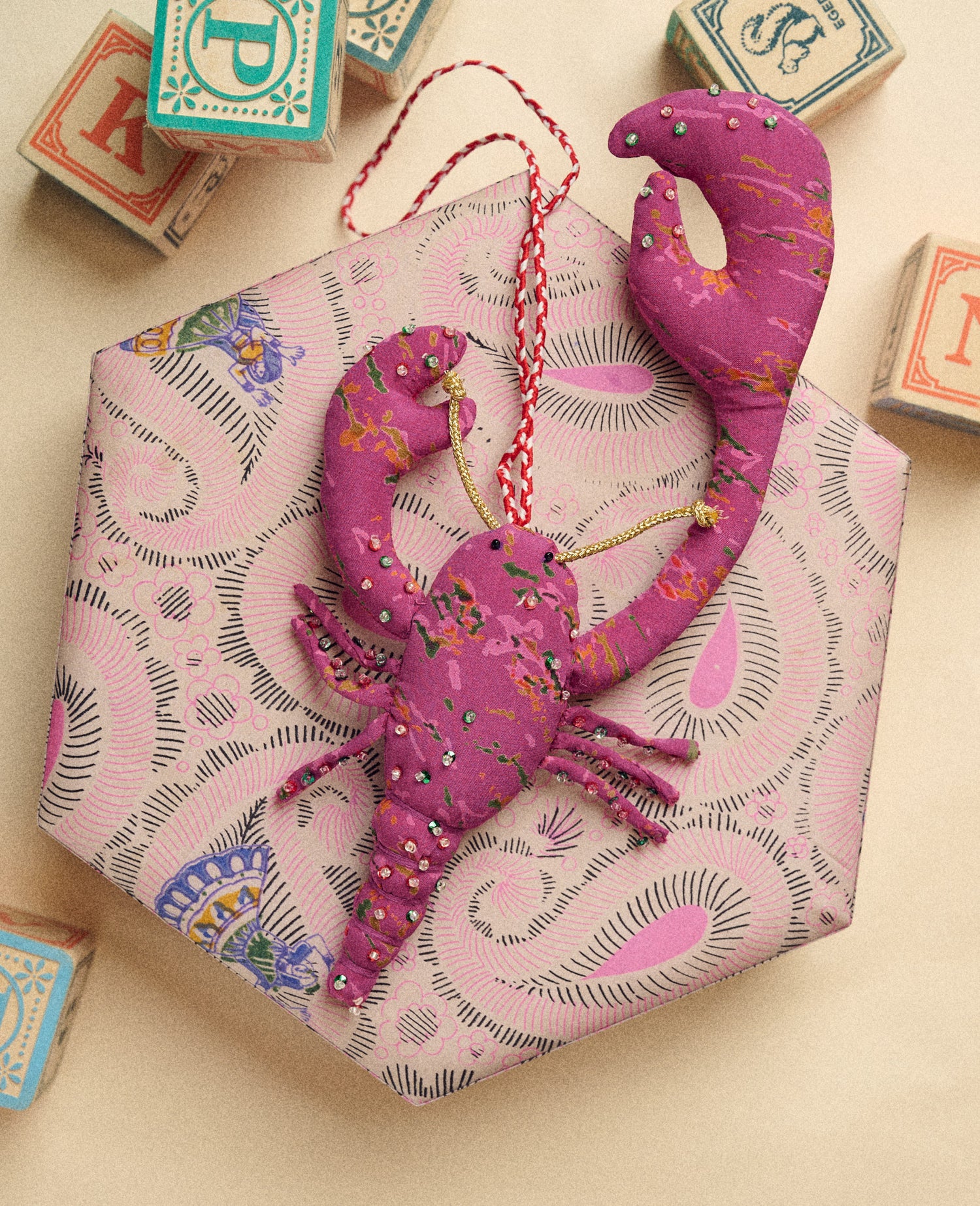 Lobster SILK Ornament - Snappy