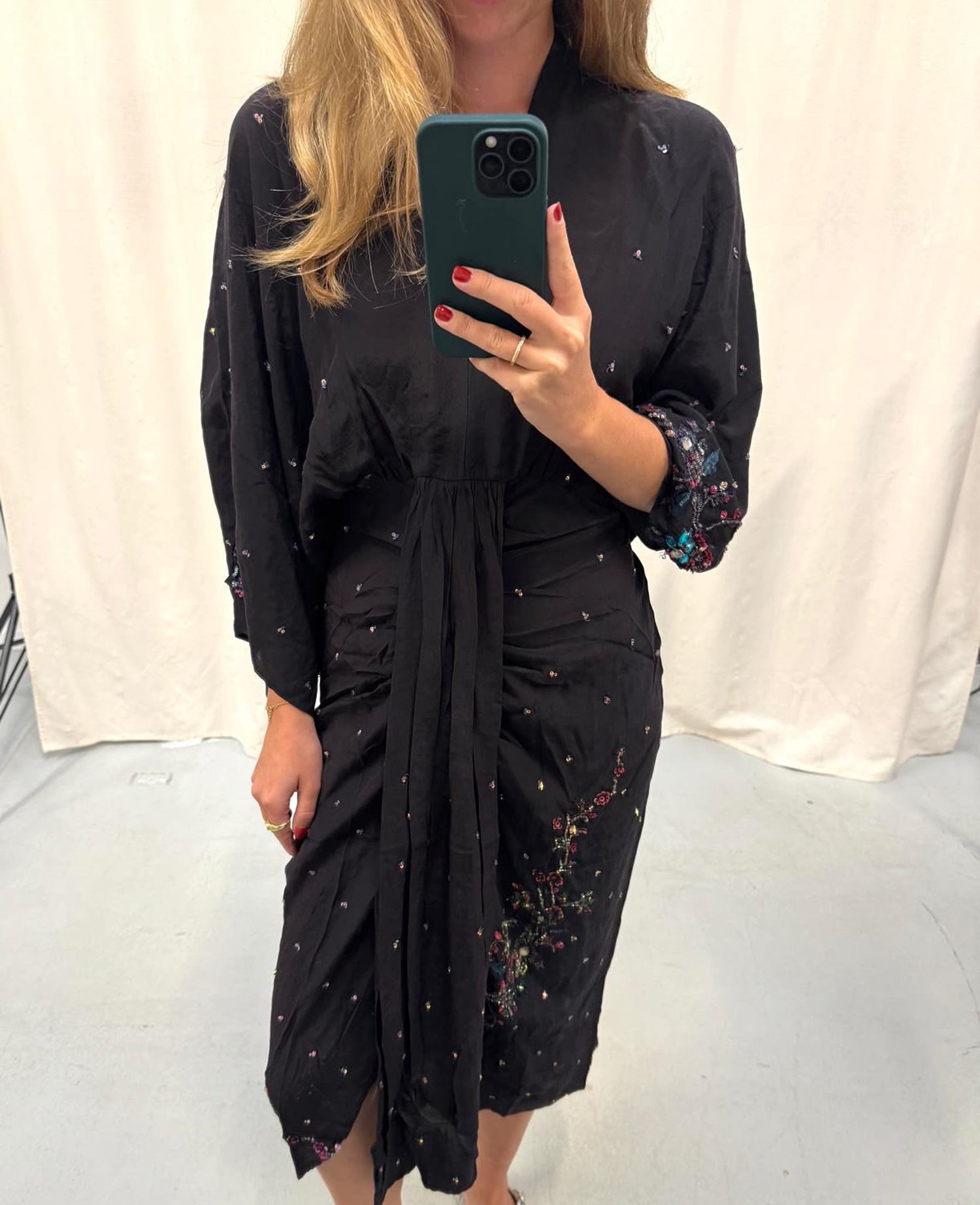 Juno SILK Dress Sparkling Black - No. 165