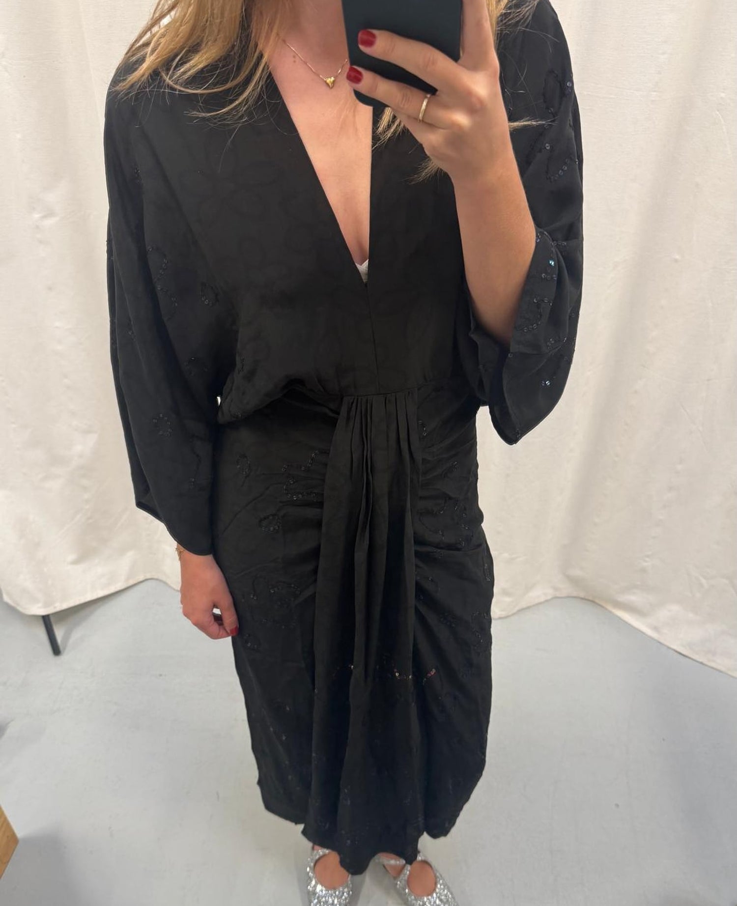 Juno SILK Dress Sparkling Black - No. 76