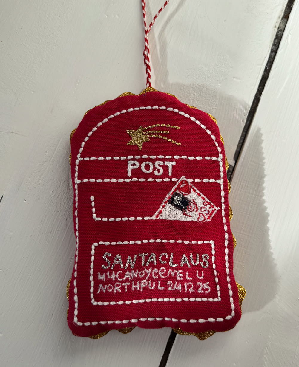 Santa's Mailbox Ornament - Red