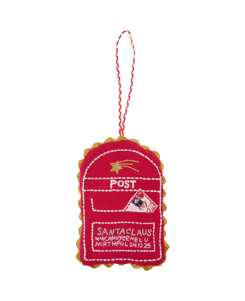Santa's Mailbox Ornament - Red
