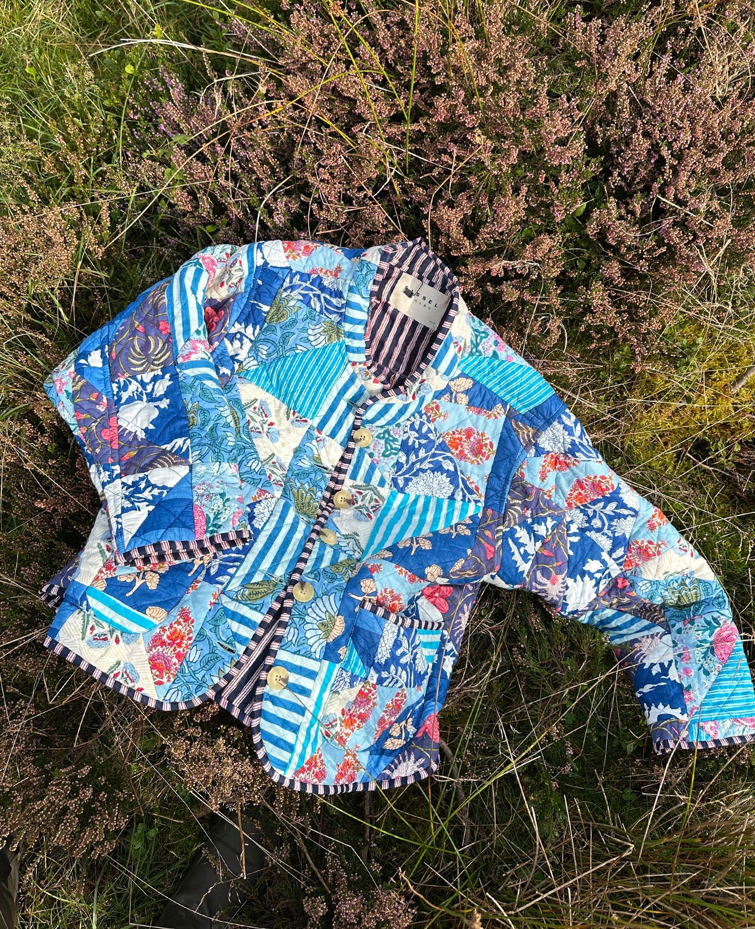 Shaneela Jacket - Blue Patchwork