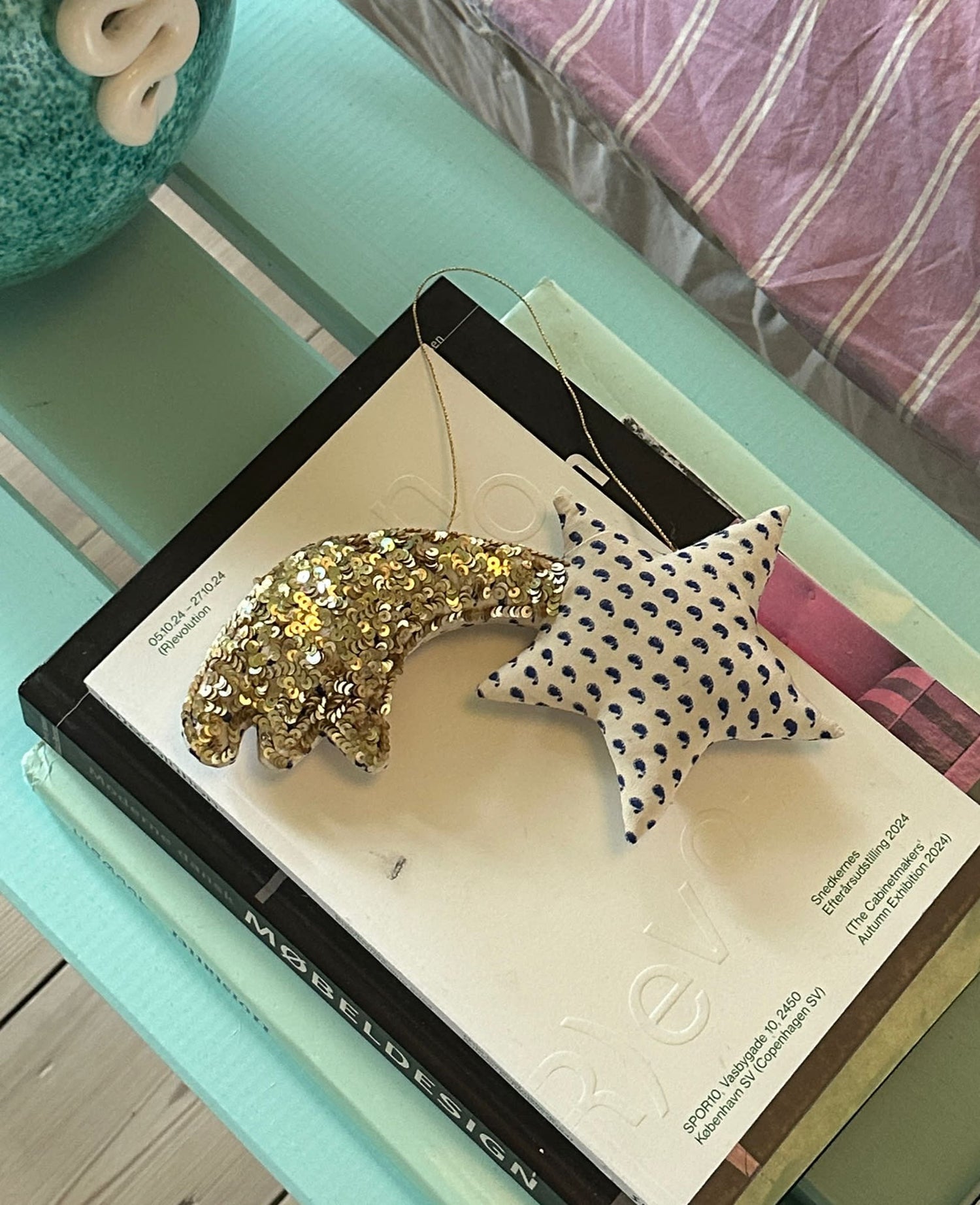 Shooting Star SILK Ornament - Blueberry