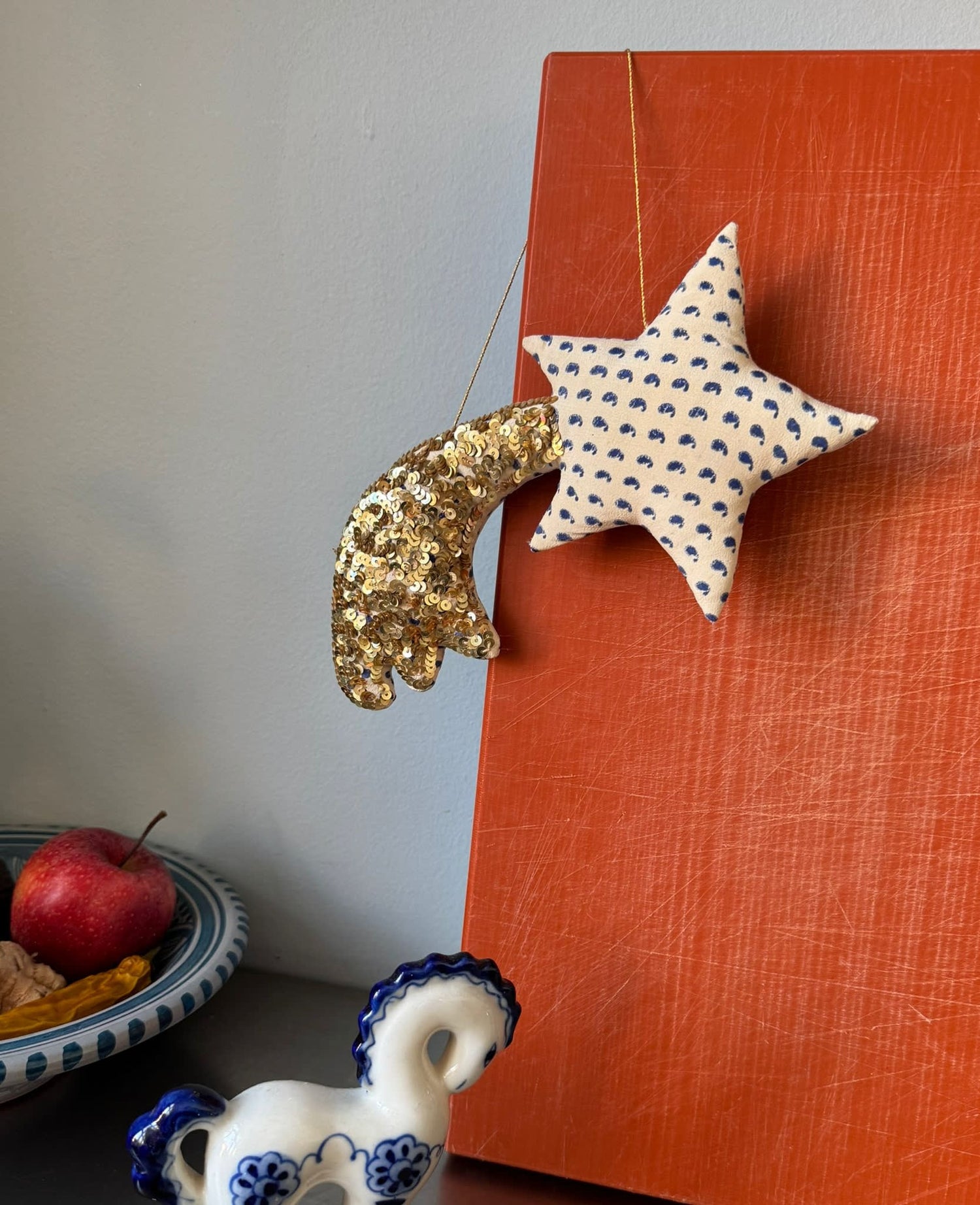 Shooting Star SILK Ornament - Blueberry