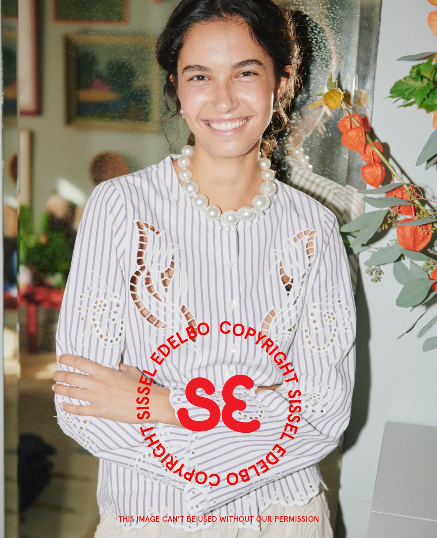 Cecilie Shirt - Purple Stripes