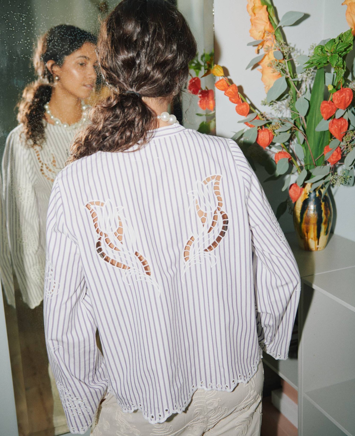 Cecilie Shirt - Purple Stripes