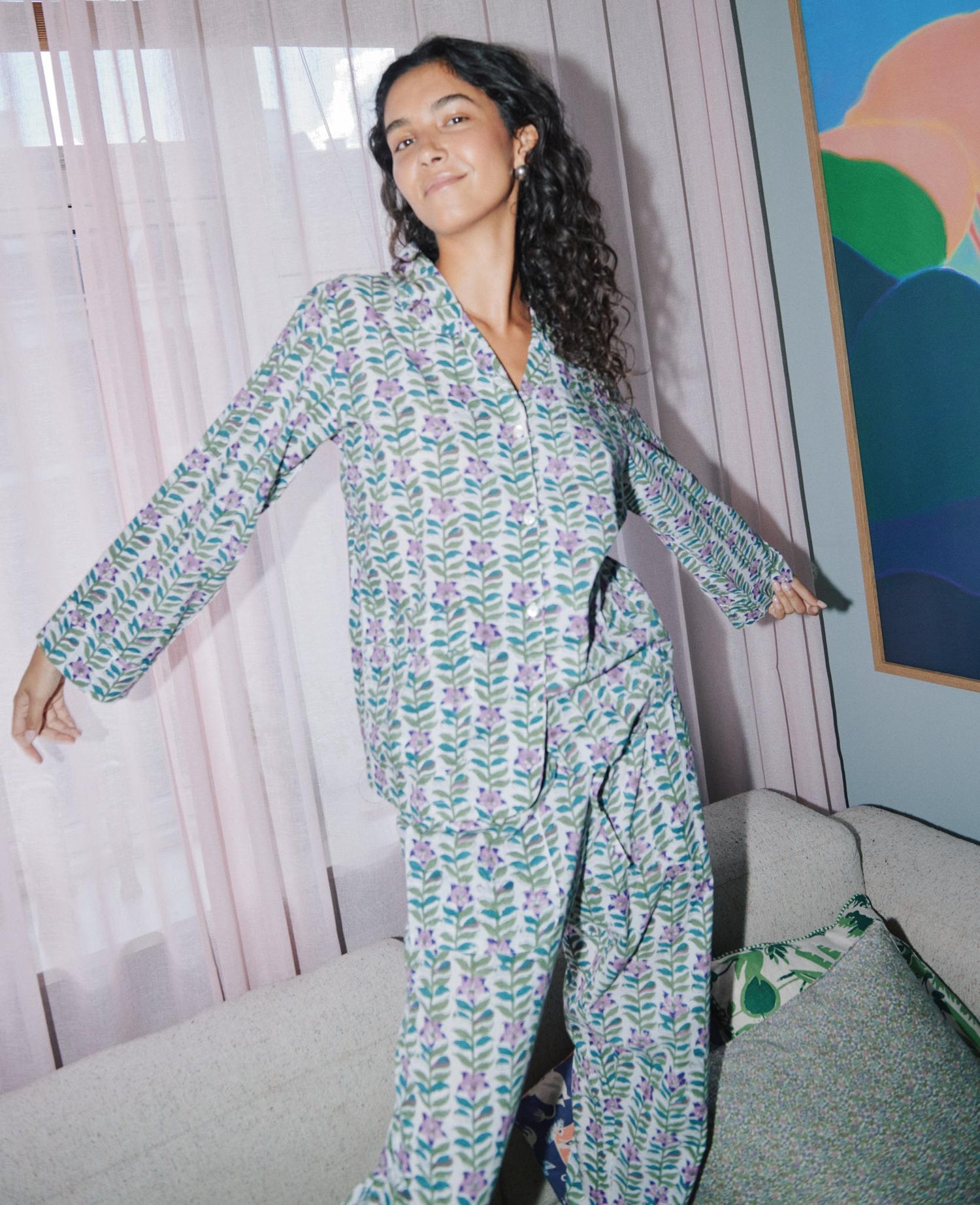 Nuit Pyjamas Set - Lavender Flower