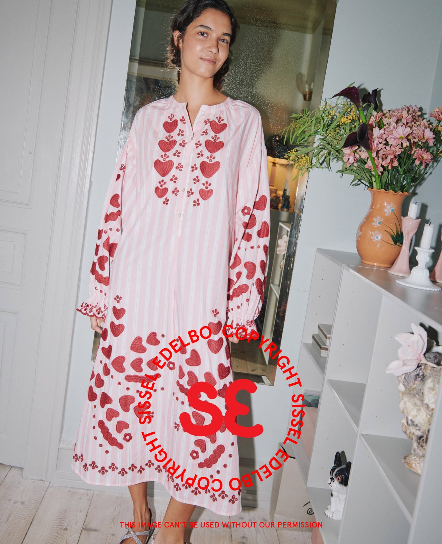 Elisabeth Dress - Rose Stripes