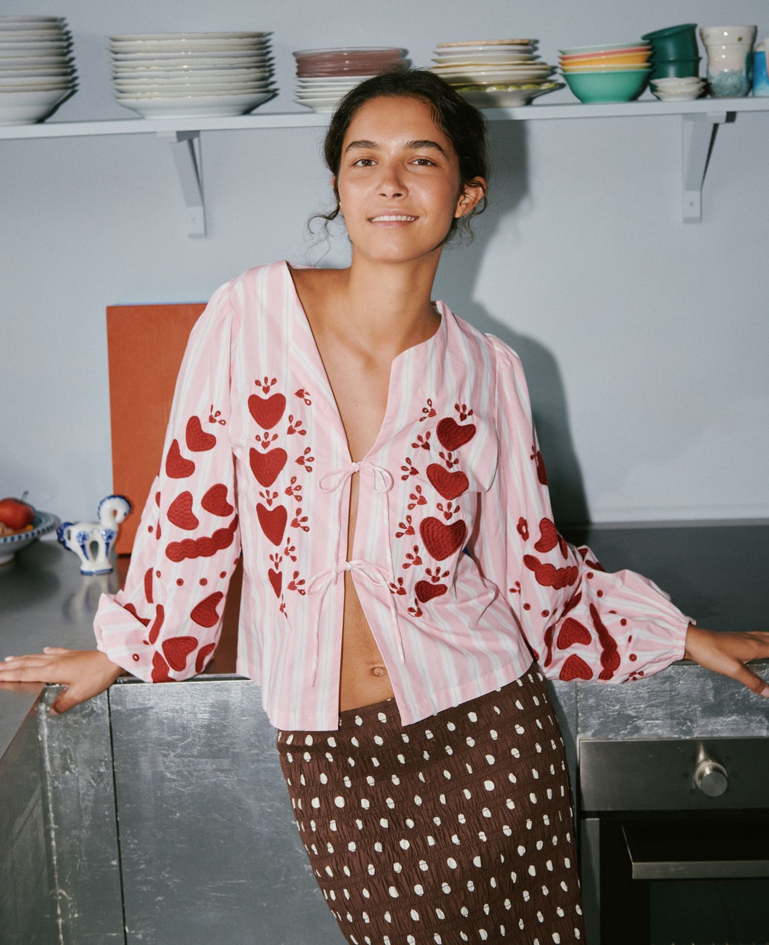 Elisabeth Top - Rose Stripes