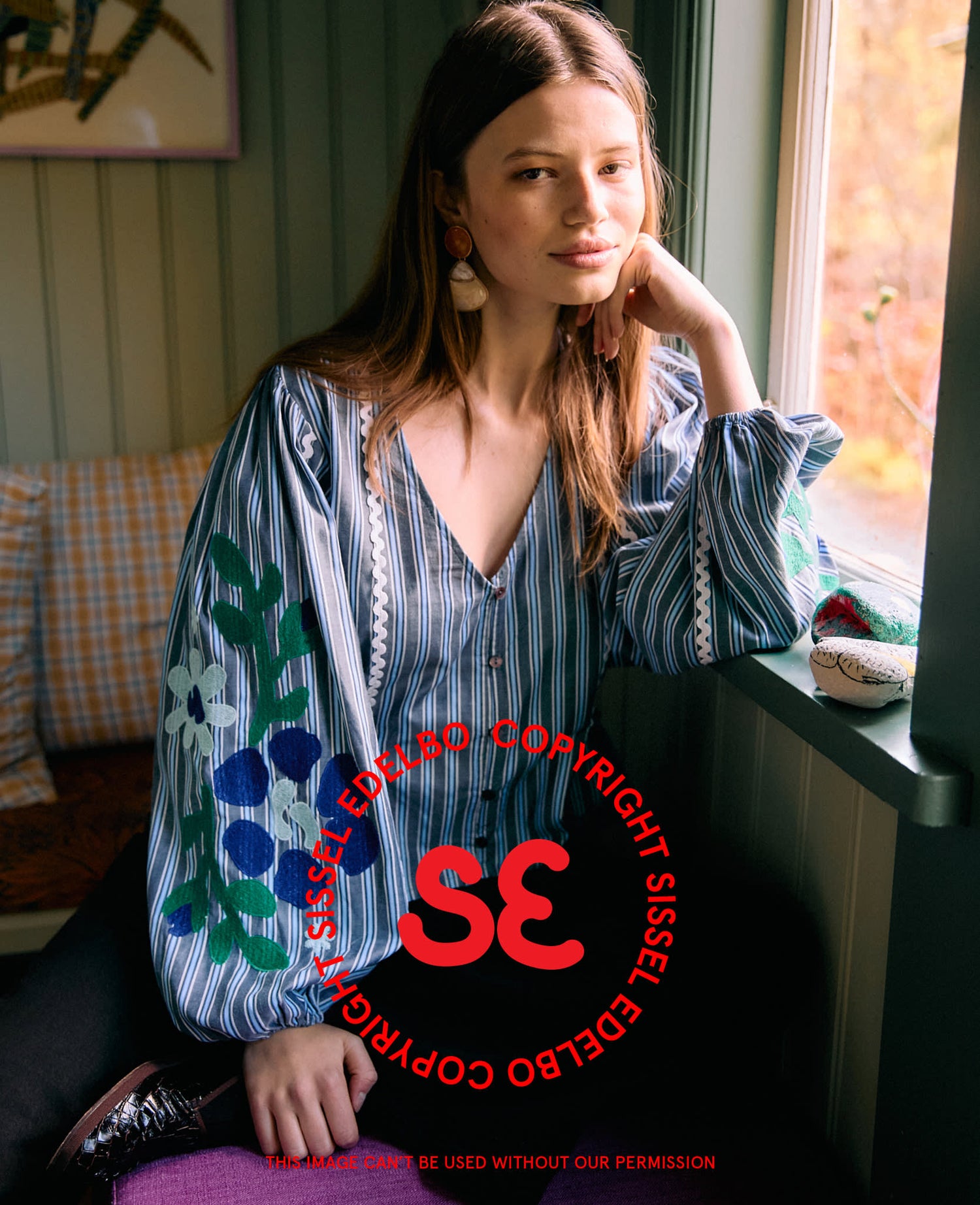 Veda Top - Grey Stripes