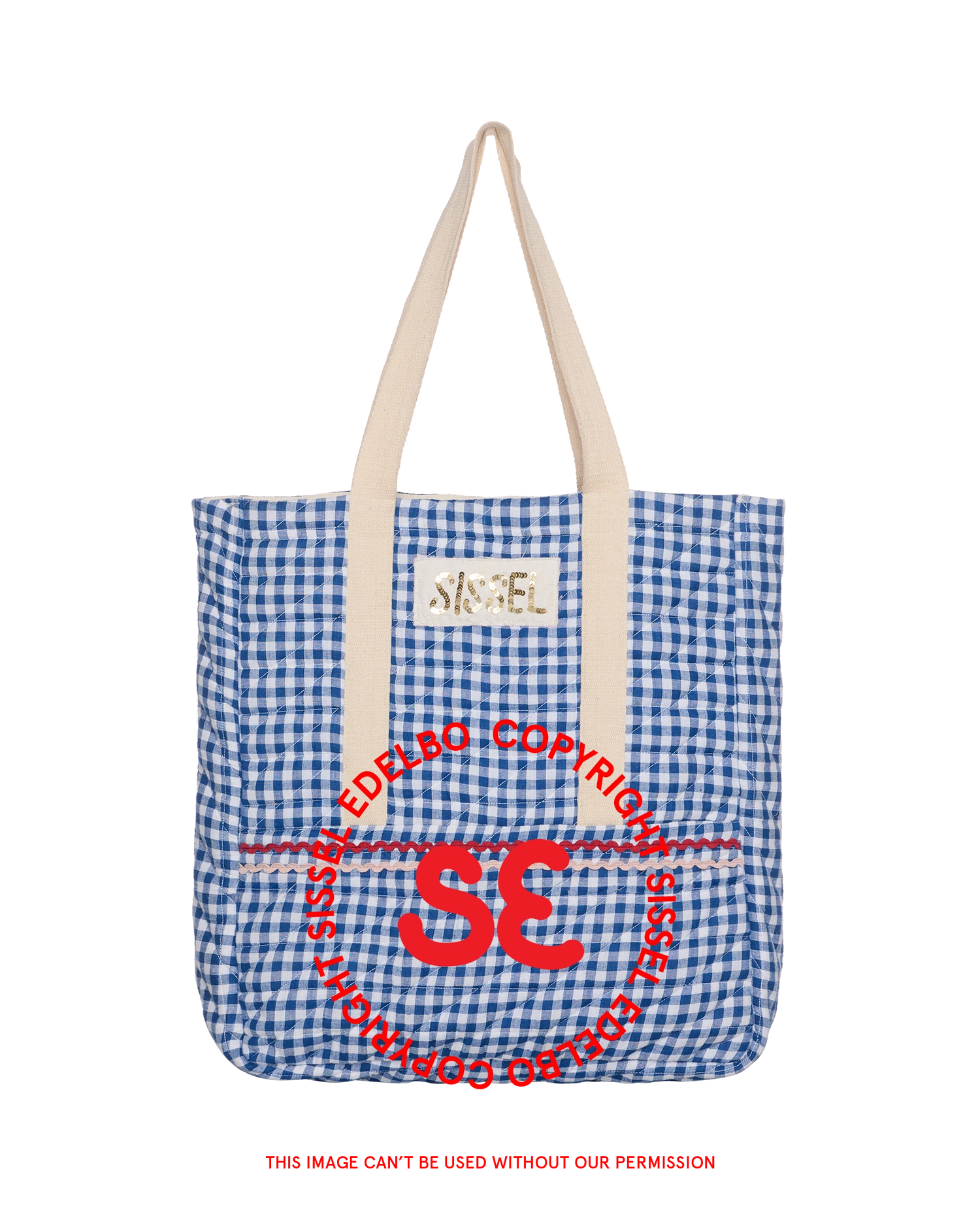 Sissel Tote Bag - Blue Checks