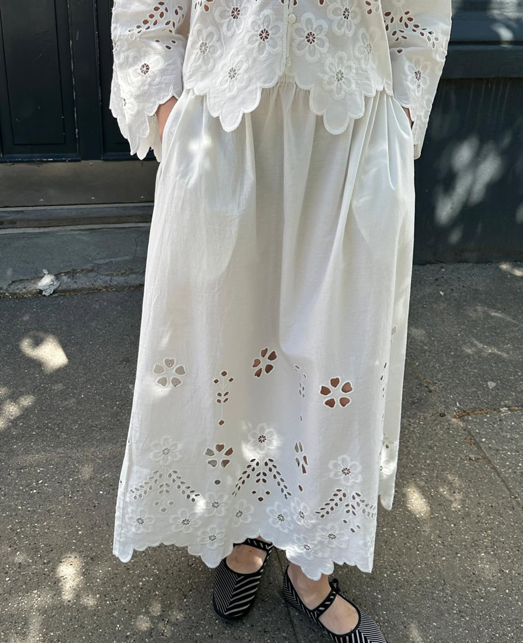 Trine Skirt - White Cutwork – SISSEL EDELBO